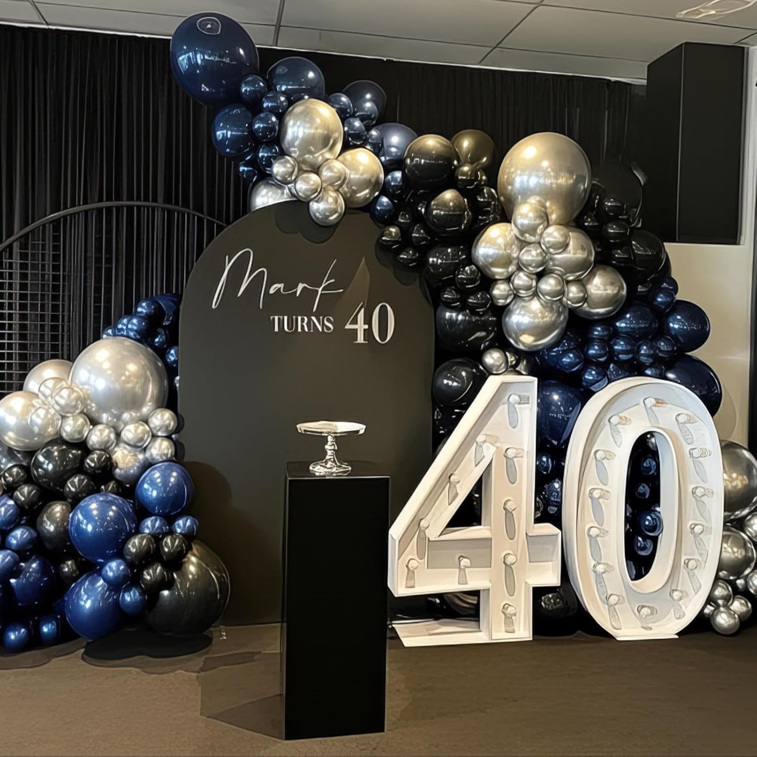 Froova 12 Inch Black Blue Silver Balloons Party Decor Set
