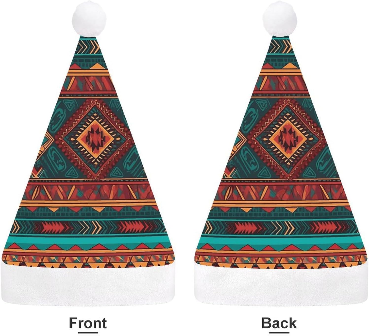 Santa Hat Ethnic Geometric Christmas Party Headwear