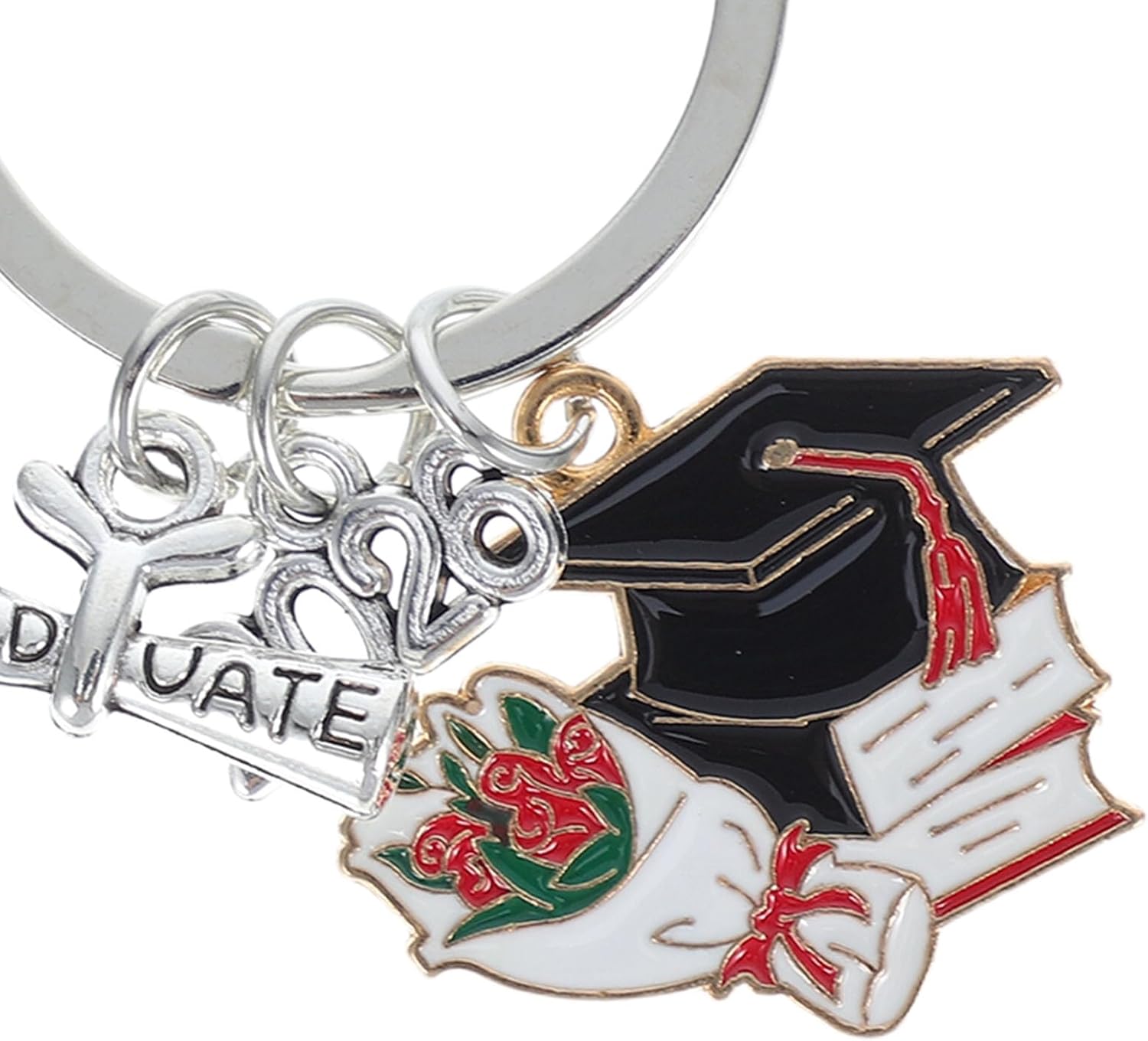 LUOZZY Graduation Keychain Class of 2026 Grad Cap Book Charm