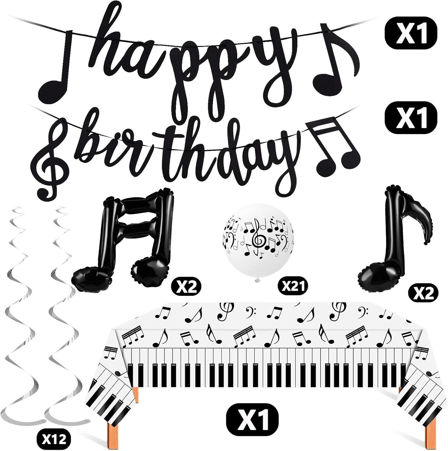 Civaner Music Themed Party Decor Set 40 Pieces