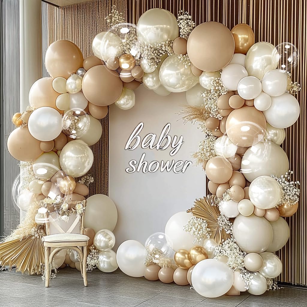 White Sand Gold Balloon Arch Kit for Events