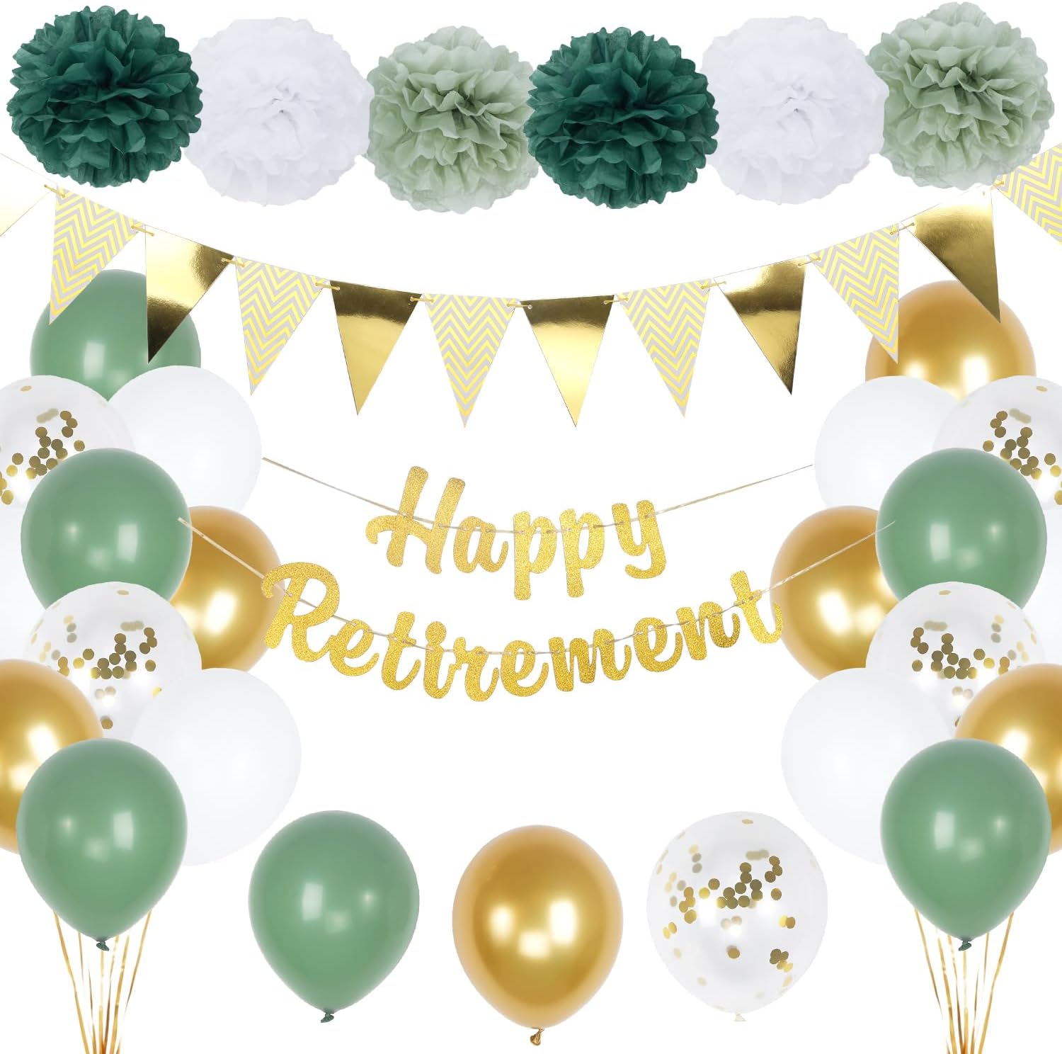 Happy Retirement Decorations Kit with Banner and Balloons