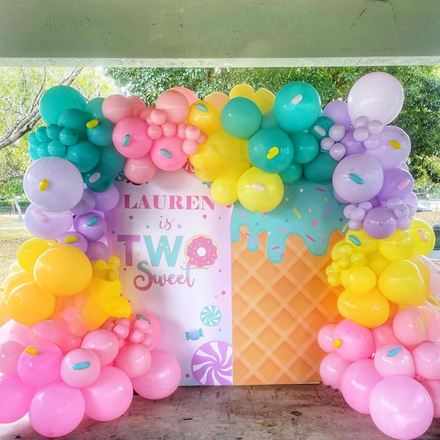 Isndare Rainbow Balloons Arch Kit for Birthday Party Decorations