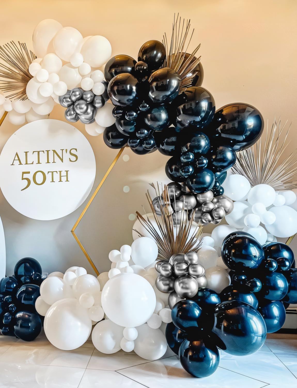 Black and Silver Balloon Arch Kit 135 Pcs Graduation Decor