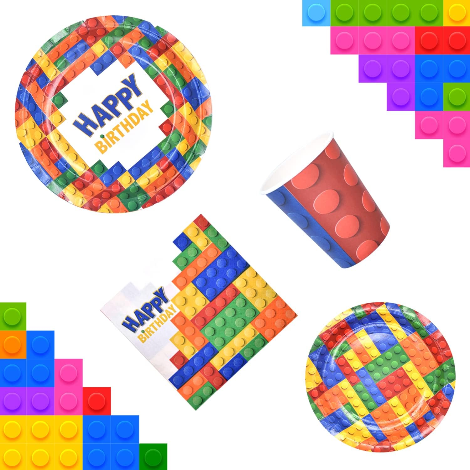 Dylives 180 Pcs Building Block Party Supplies Set