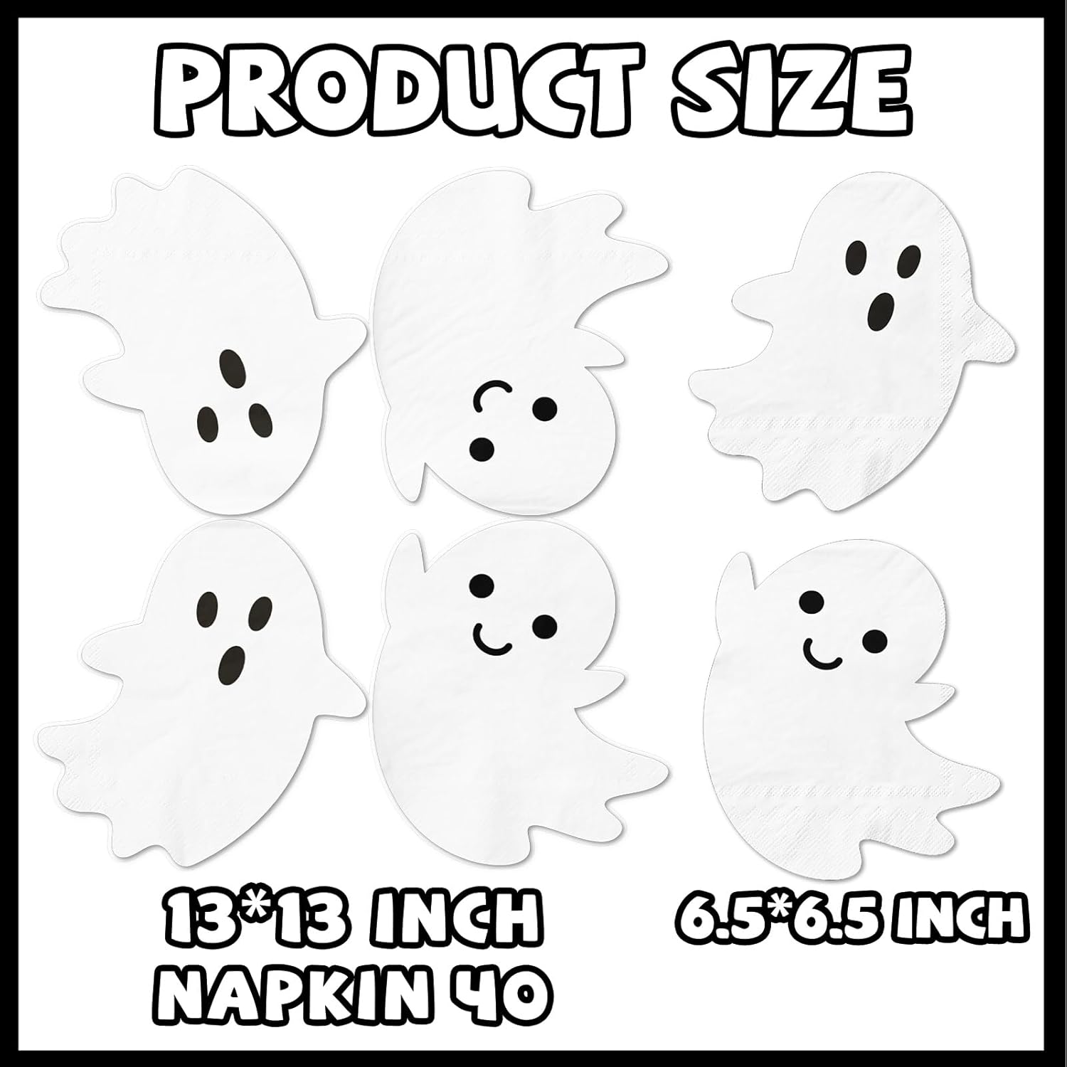 Halloween Ghost Napkins 40pcs for Kids Spooky Party