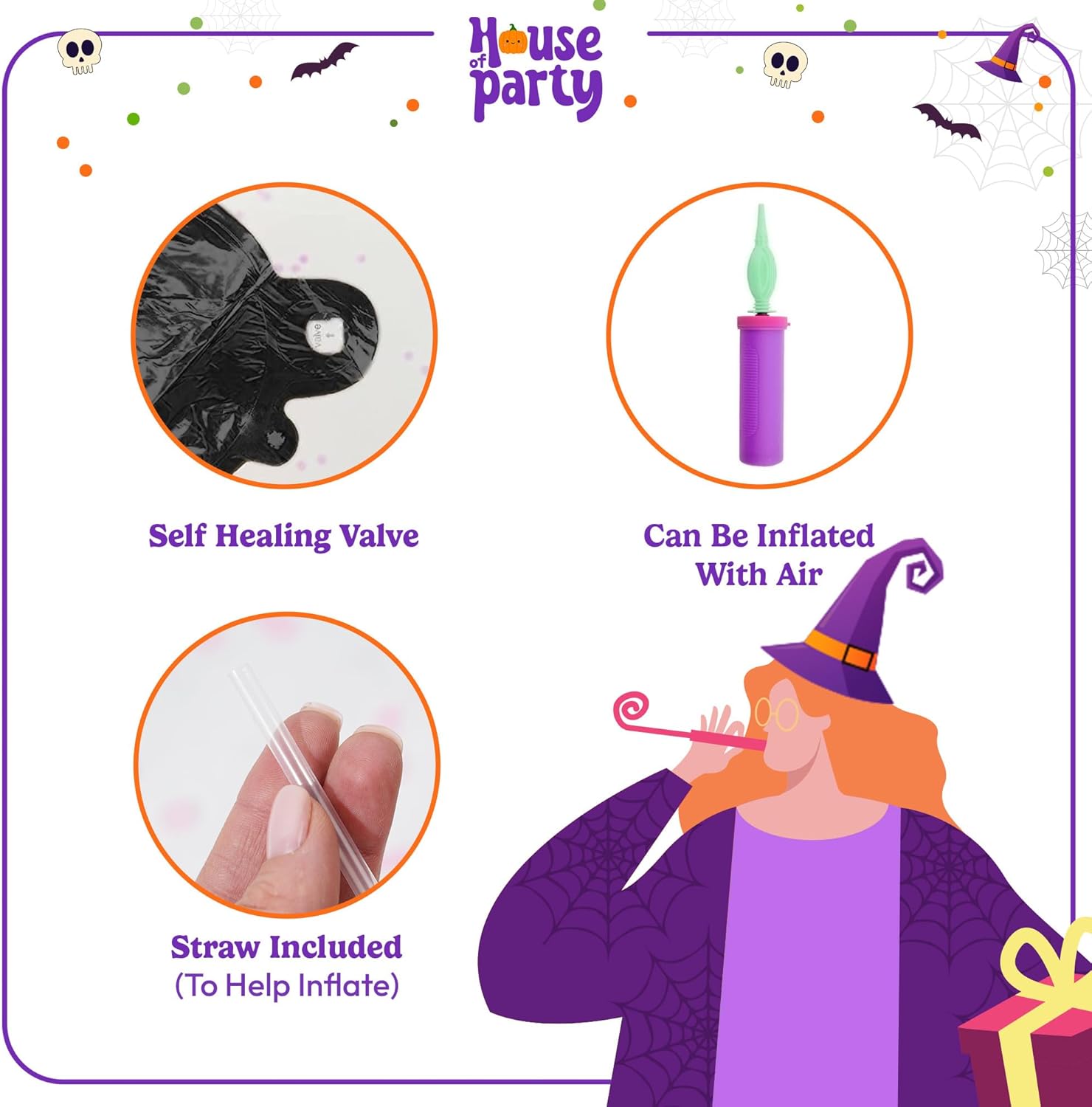HOUSE OF PARTY 50PCS Halloween Balloons Arch Kit