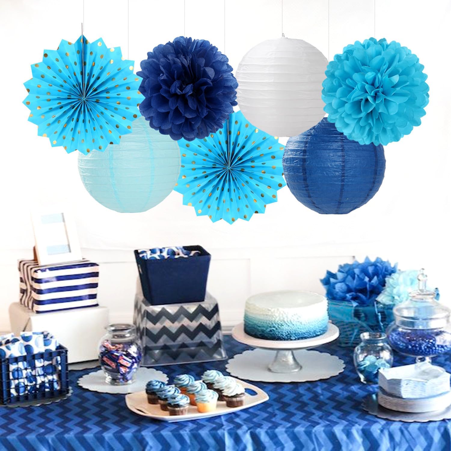 20pcs Royal Navy Blue Party Decorations Kit