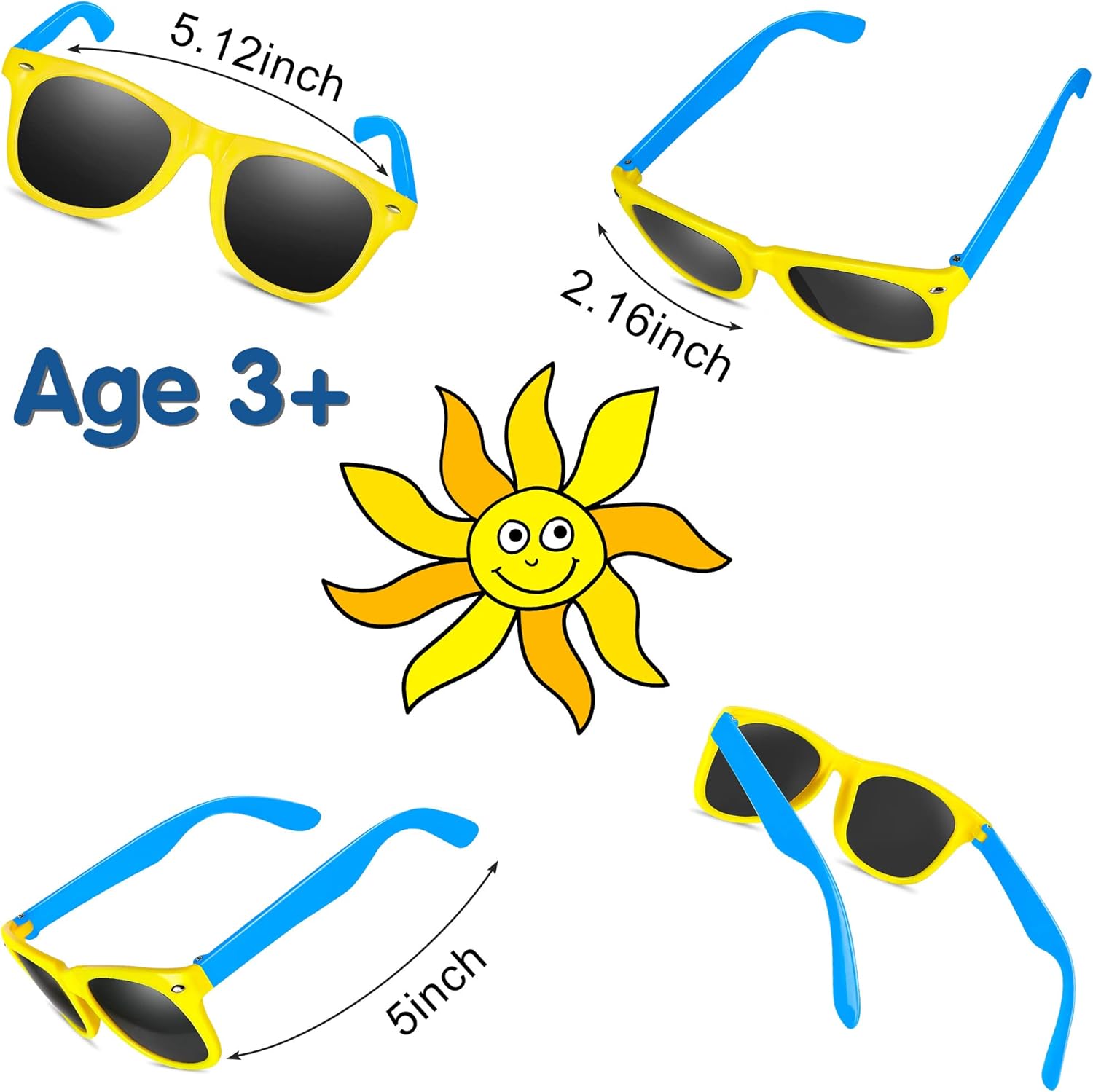 GINMIC Kids Sunglasses Party Favors 12 Pack Neon
