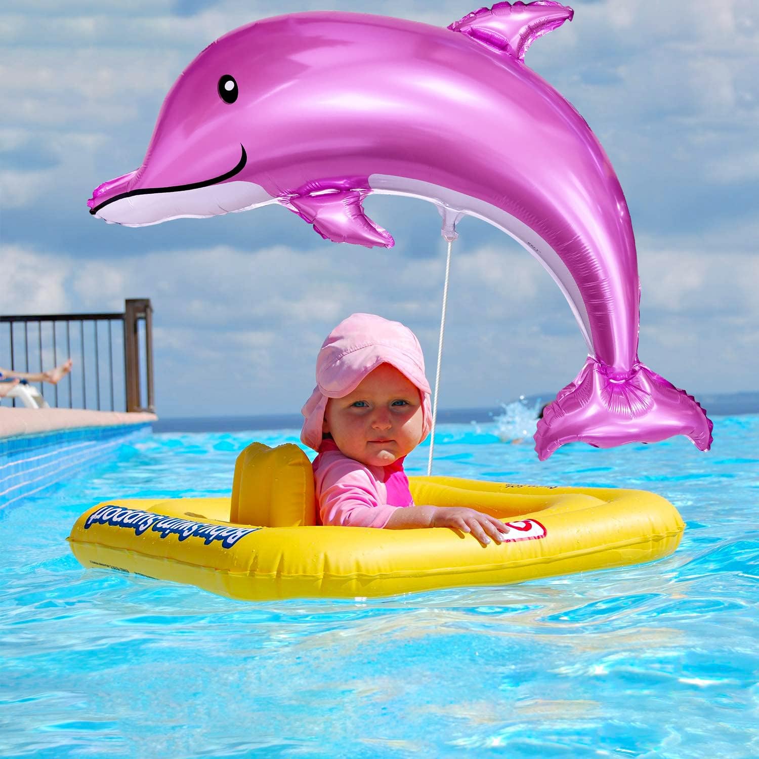 Timecity Large Dolphin Foil Balloons 5pcs Ocean Animal Decorations