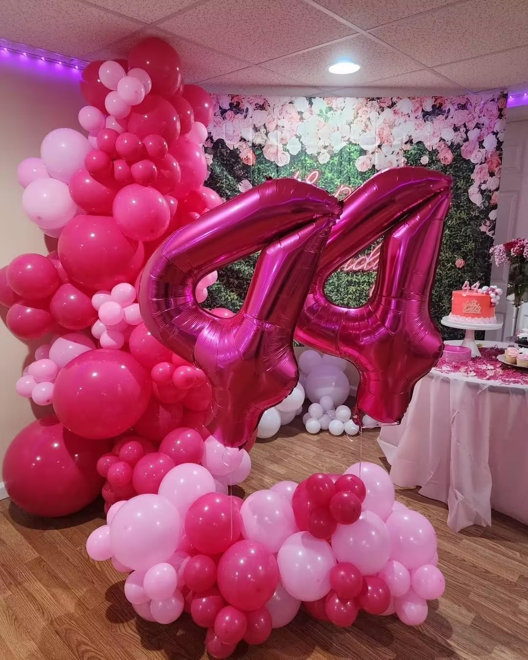 60 Pcs Hot Pink and Light Pink Balloons Set for Parties