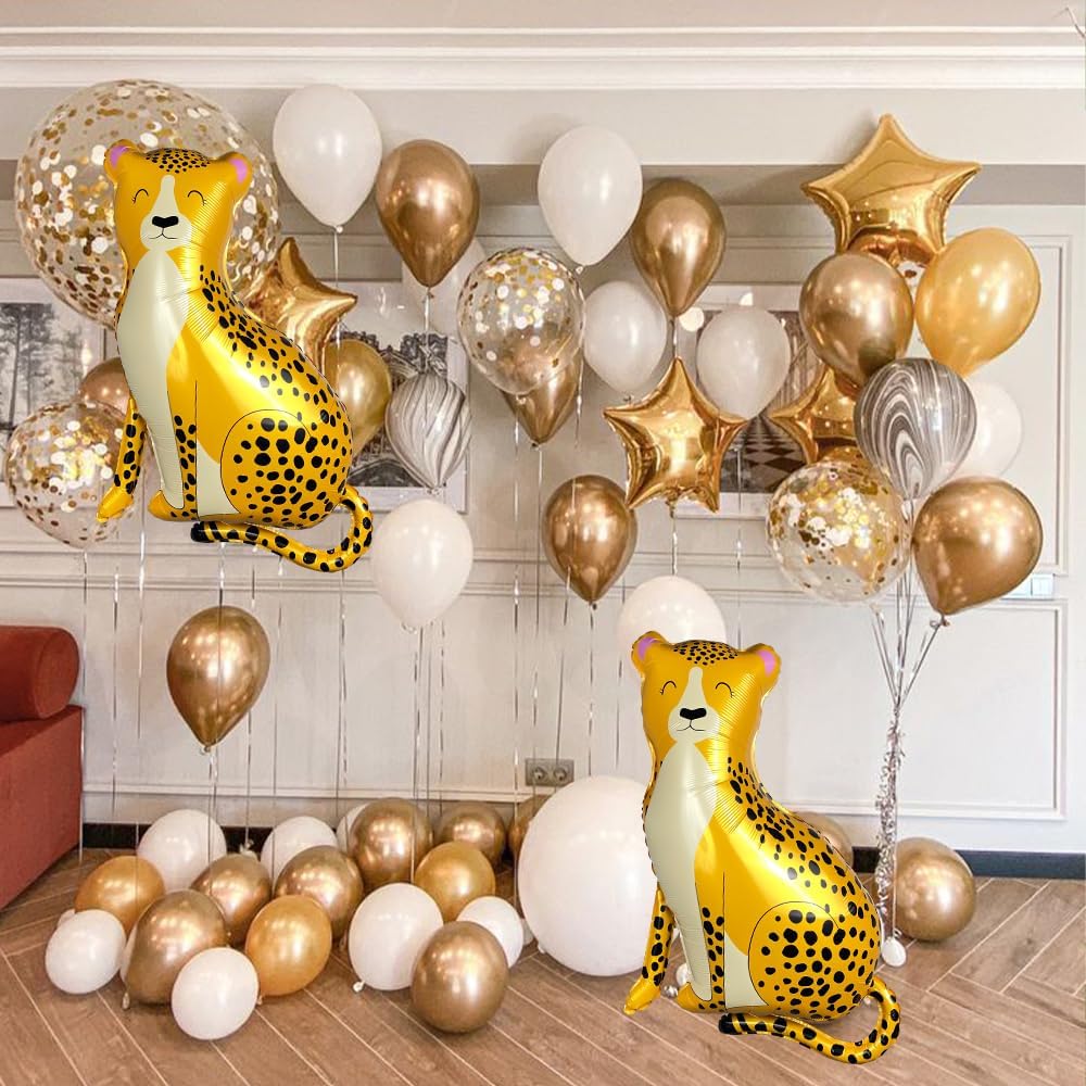GELOUBO Leopard Giant Foil Balloon Decorations 2 Pack
