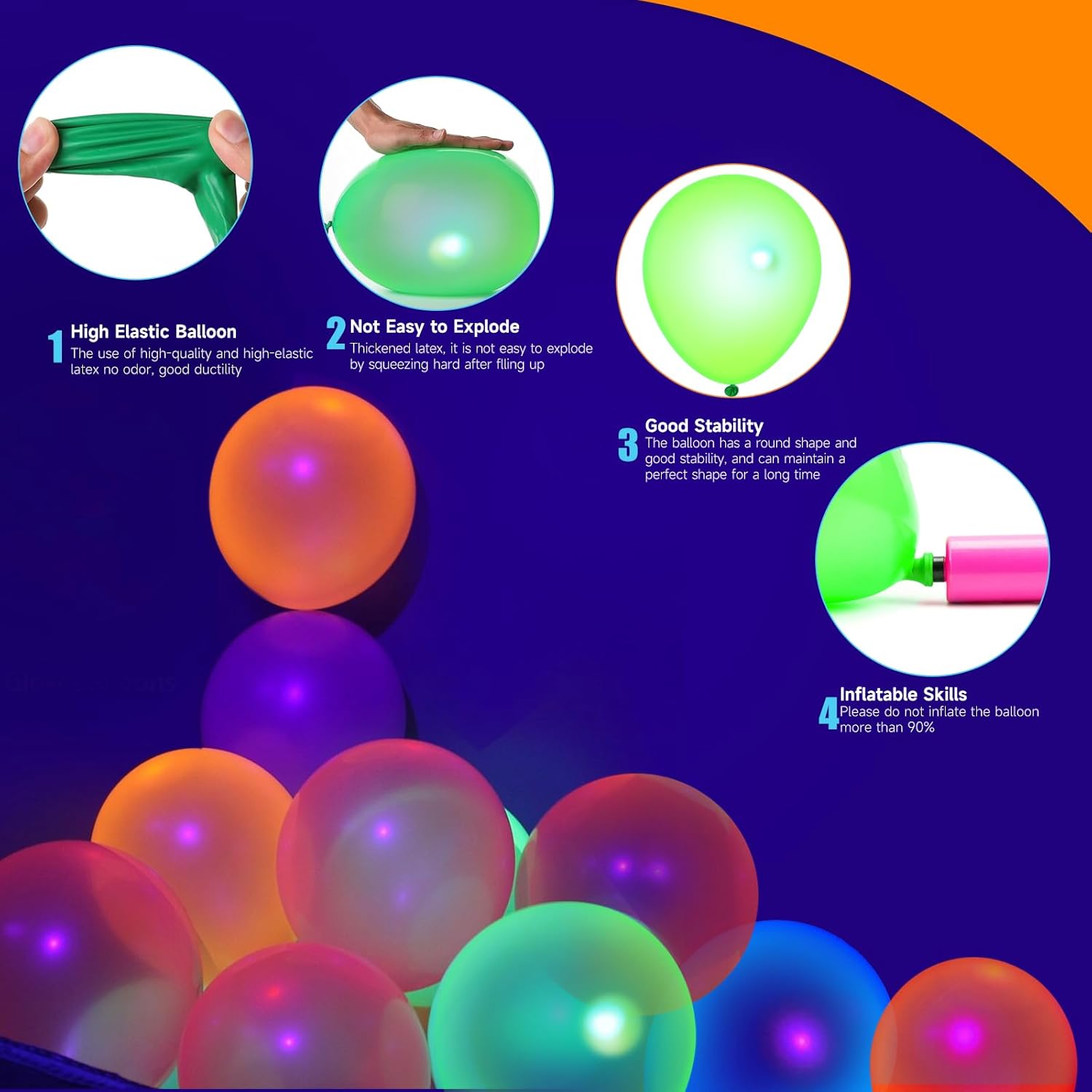 120 Pcs UV Neon Balloons for Party Decorations