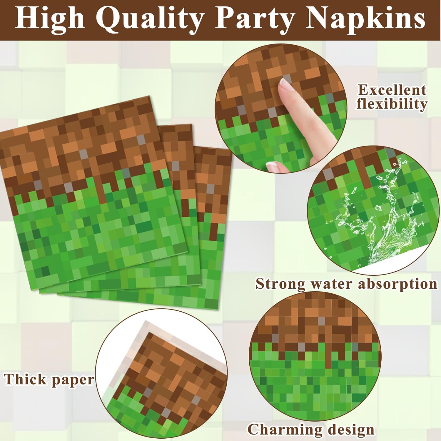 200Pcs Mining Themed Party Tableware Set