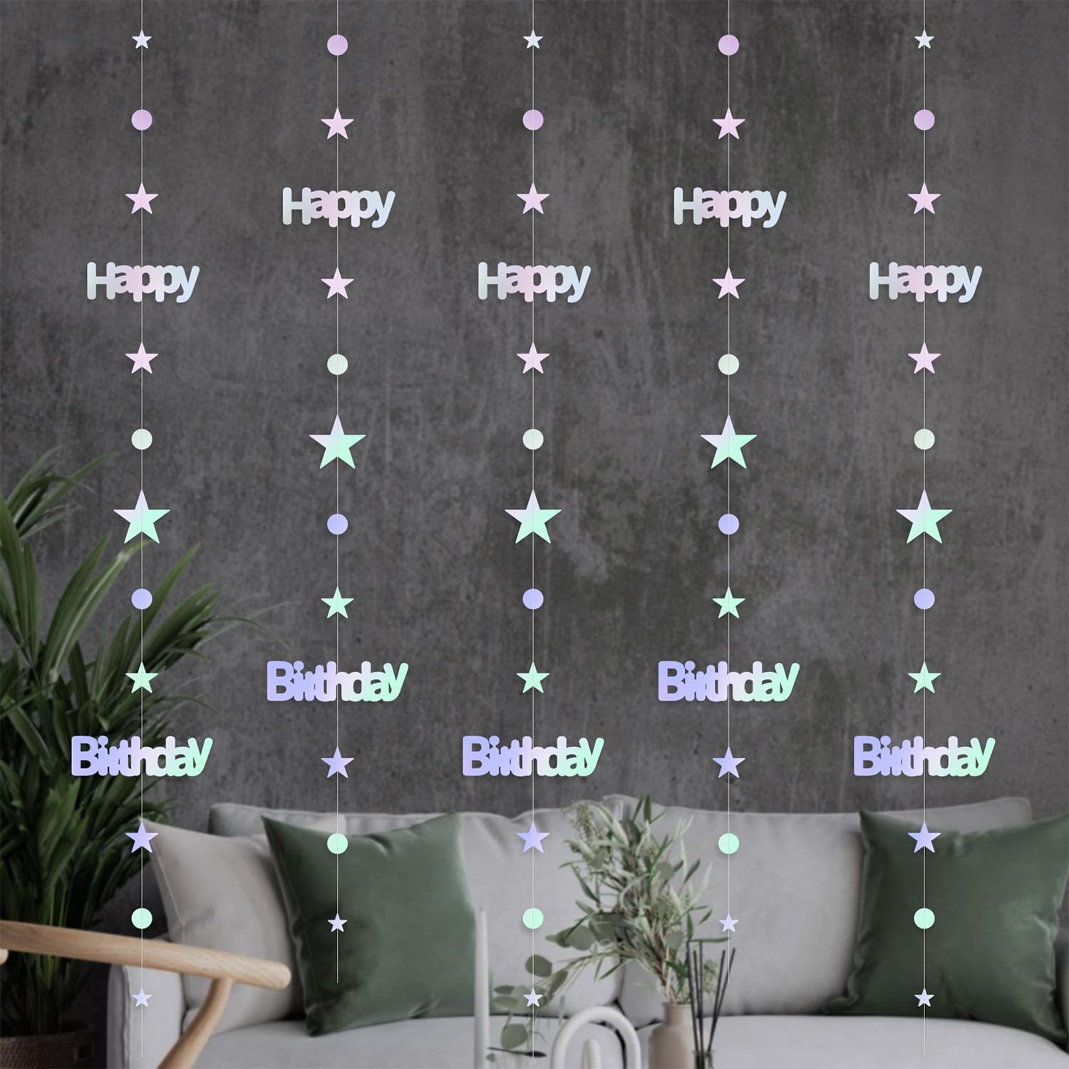 Iridescent Twinkle Star Birthday Garland Kit