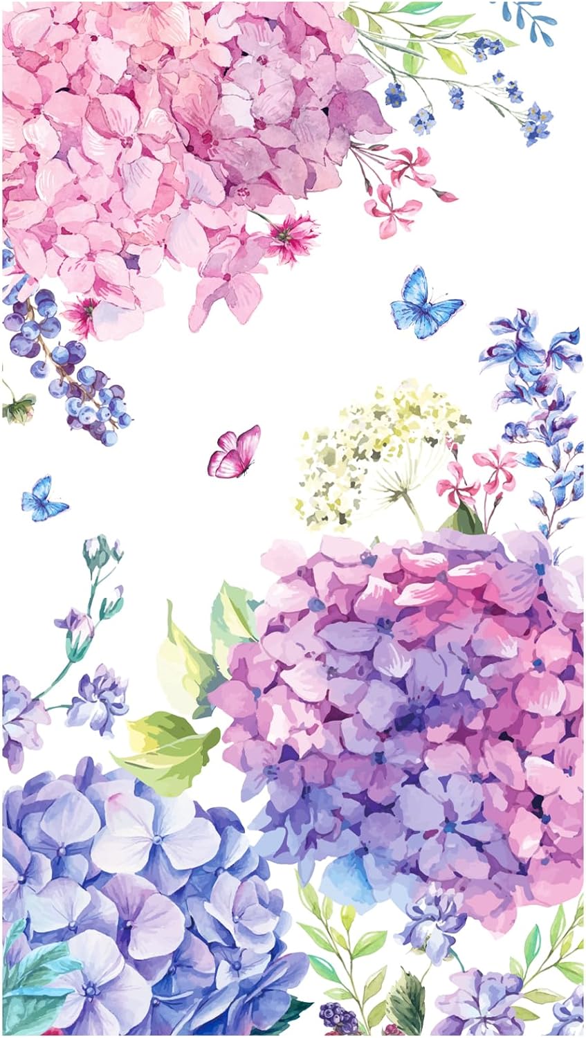 CC HOME Hydrangea Themed Paper Plates Napkins Set 88PCS
