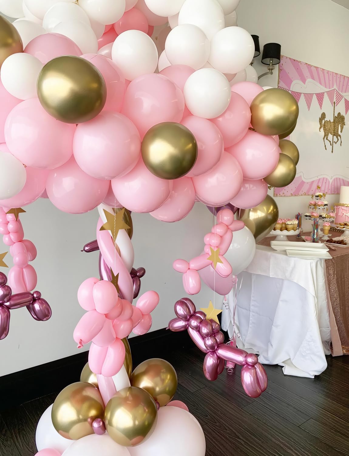 Pink and Gold Balloons Set for Parties and Celebrations