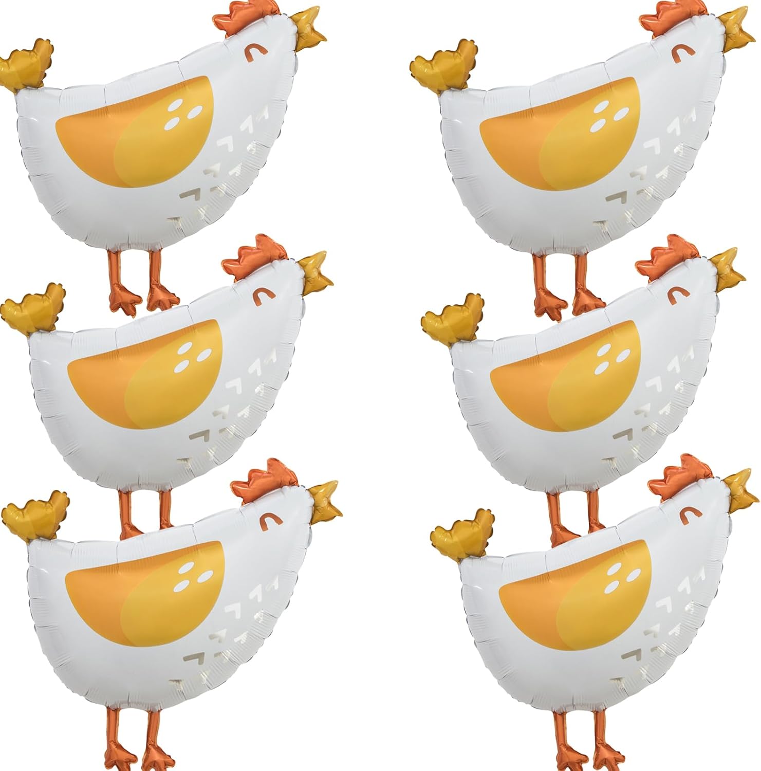 6pcs Chicken Foil Balloons for Birthday Party Decor