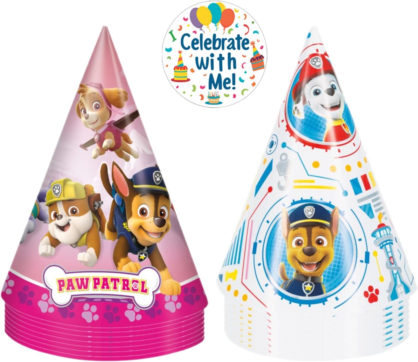 Unique Paw Patrol Girl and Paw Patrol Party Hats 16 Piece Set