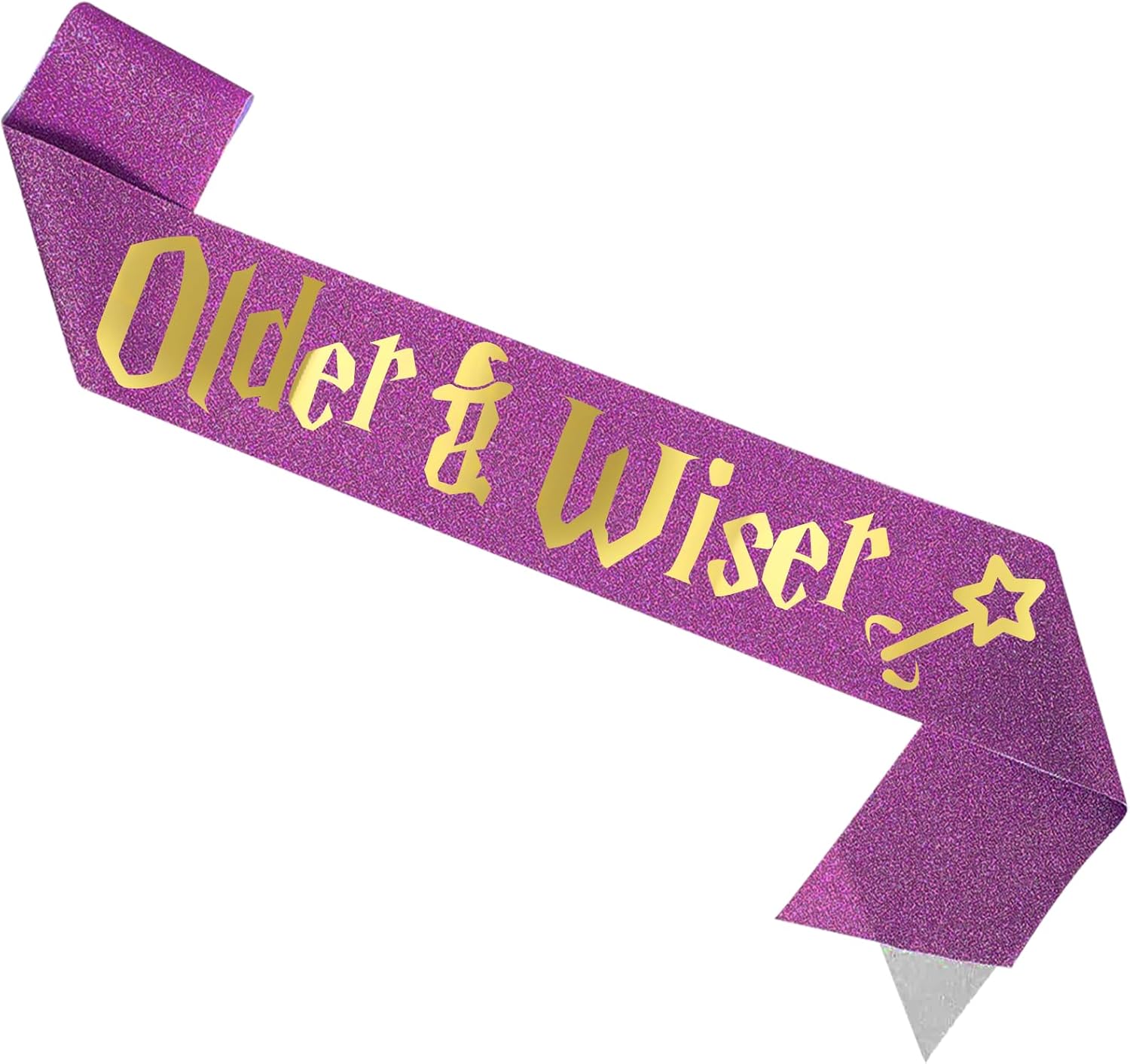 Older Wiser Birthday Sash for Women Purple