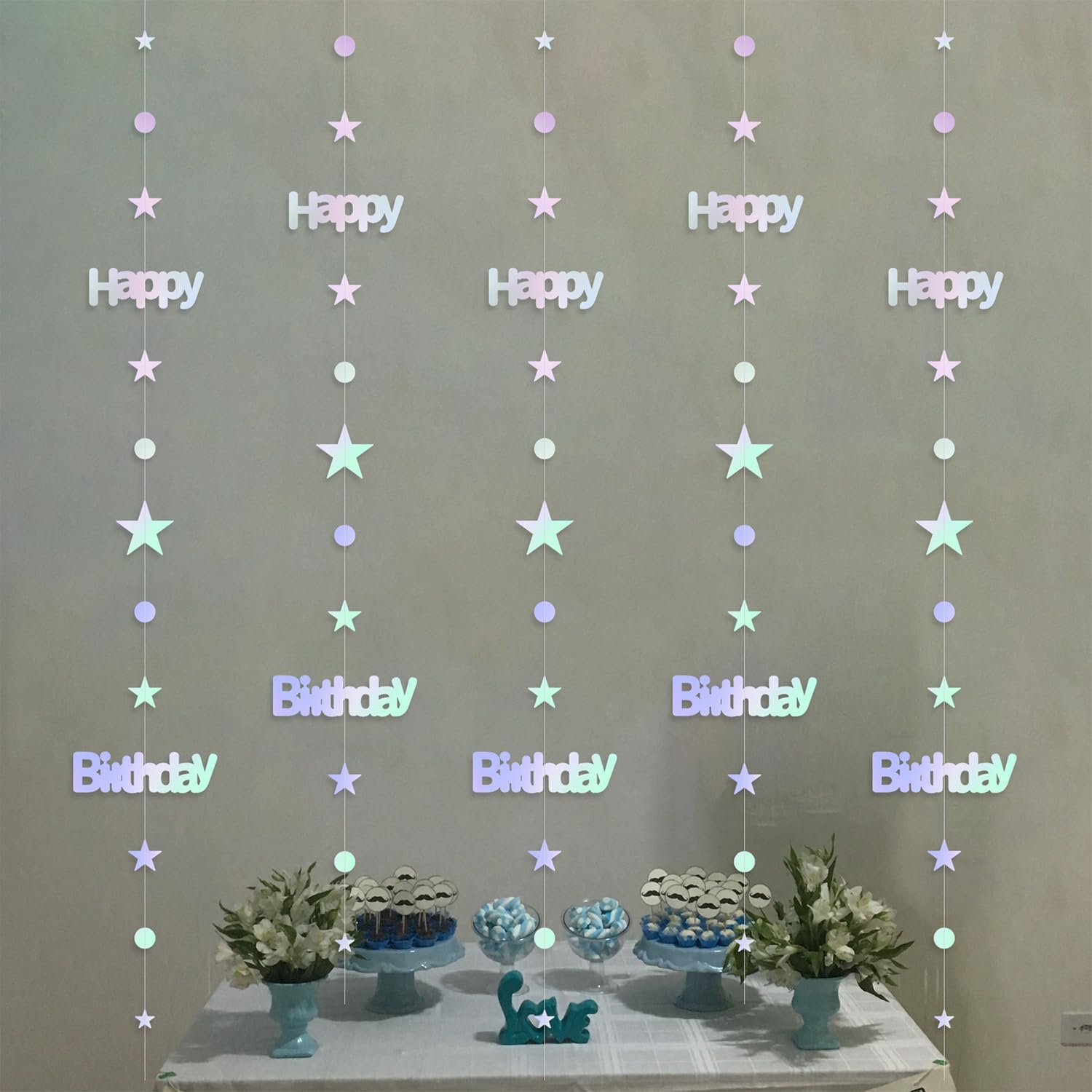 Iridescent Twinkle Star Birthday Garland Kit