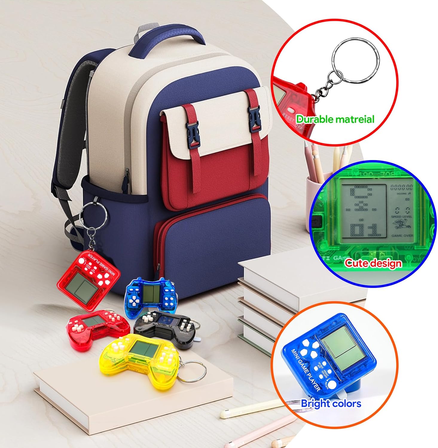 24Pcs Video Game Party Favors Keychain Set