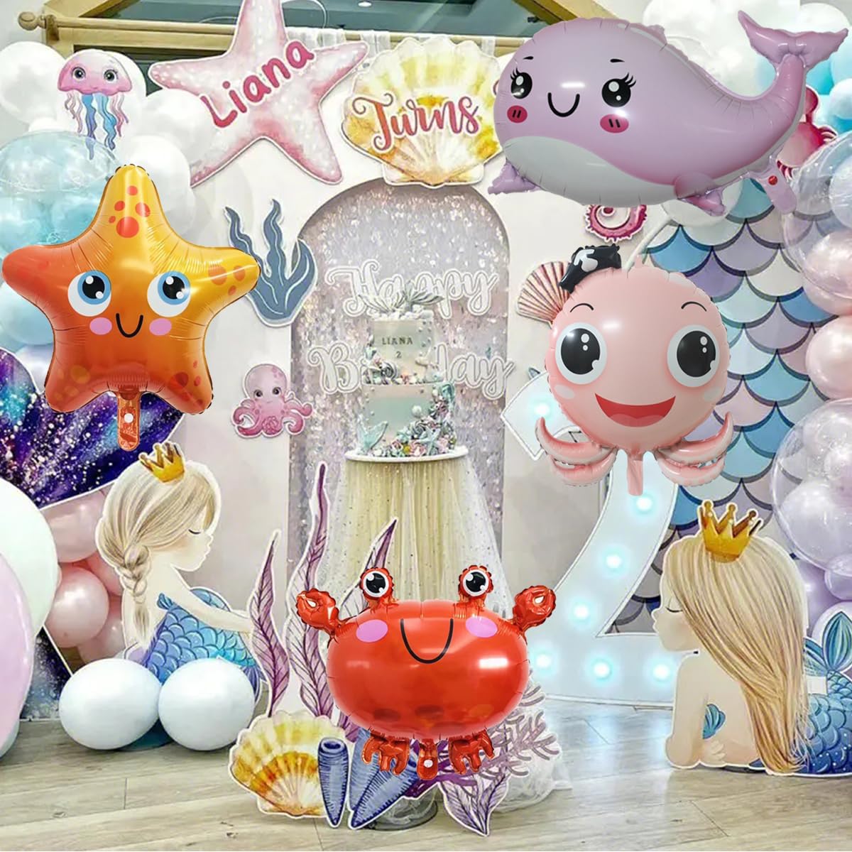 SAMOKA Sea Animals Balloons 12 PCS Under The Sea Decorations