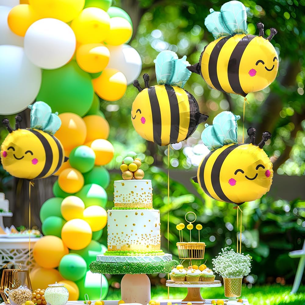 4 Pack Cute Honeybee Balloons Birthday Party Decorations