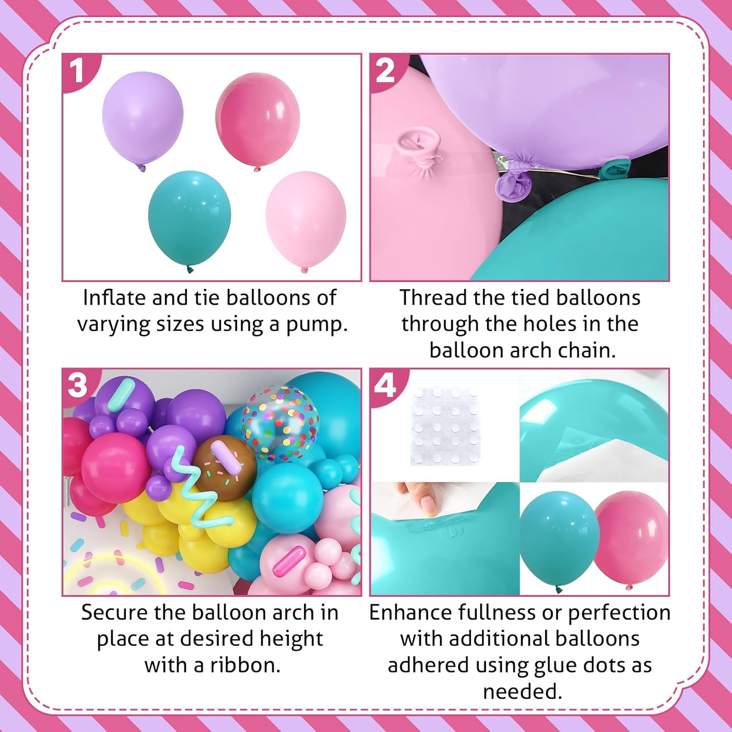 Isndare Rainbow Balloons Arch Kit for Birthday Party Decorations