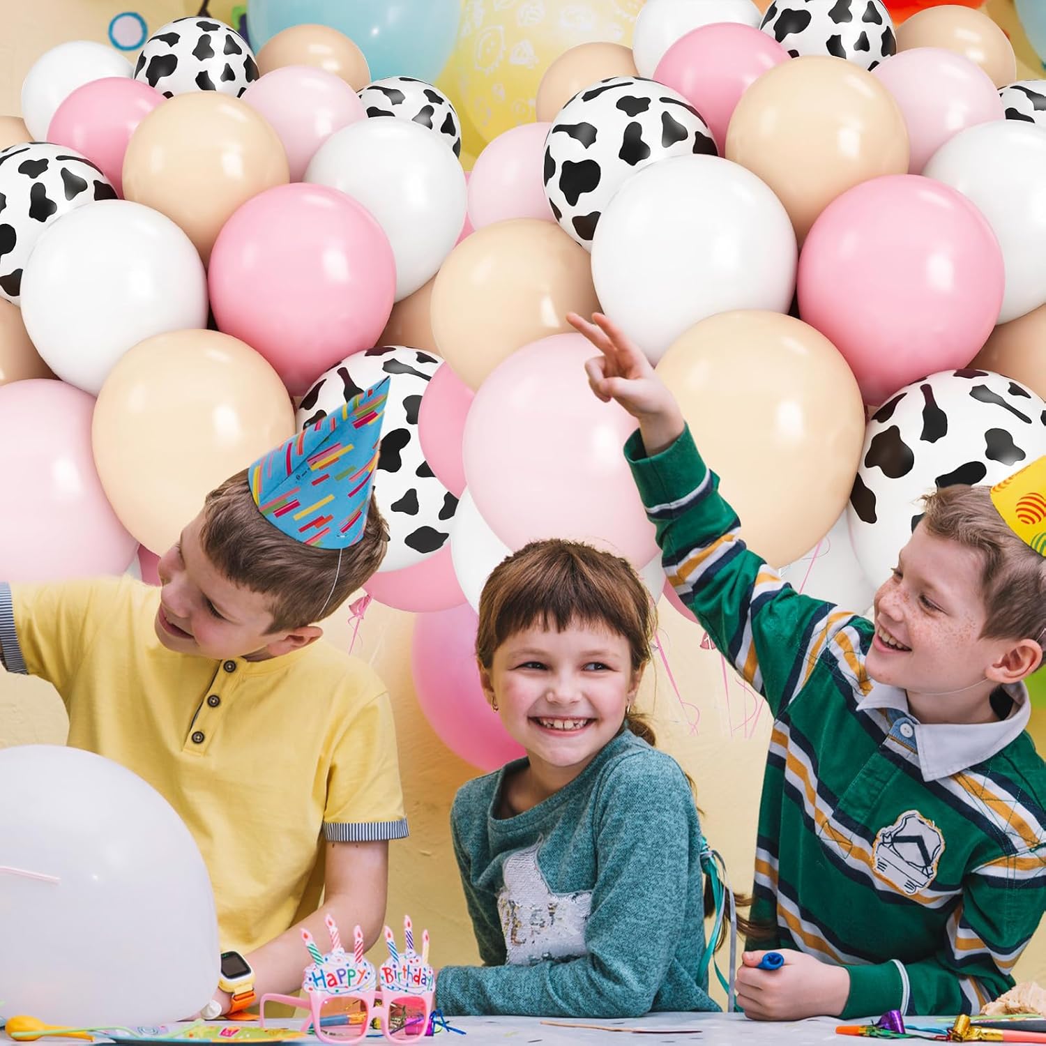 12 Inch Pastel Pink Cow Print Latex Balloons Pack of 50