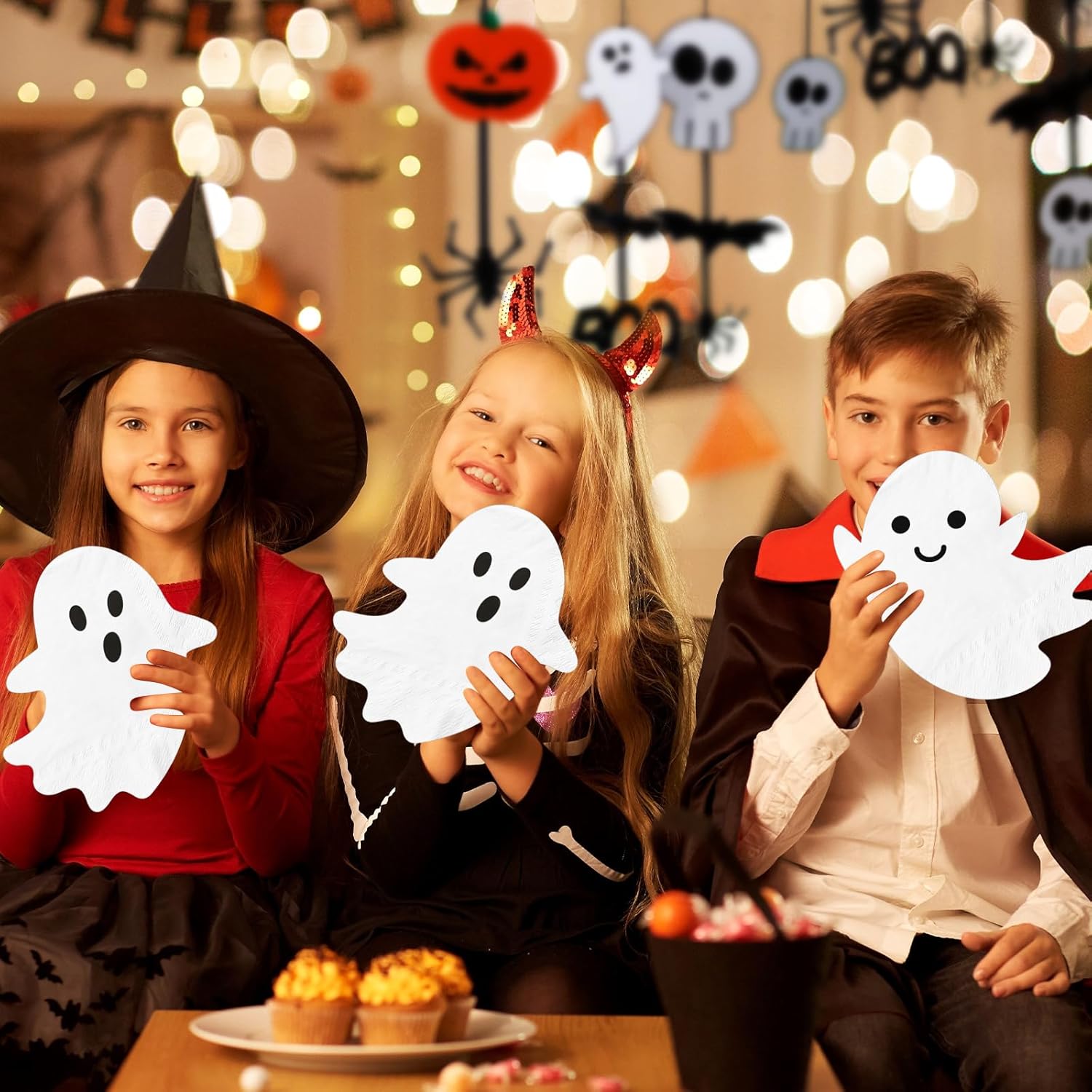 Halloween Ghost Napkins 40pcs for Kids Spooky Party