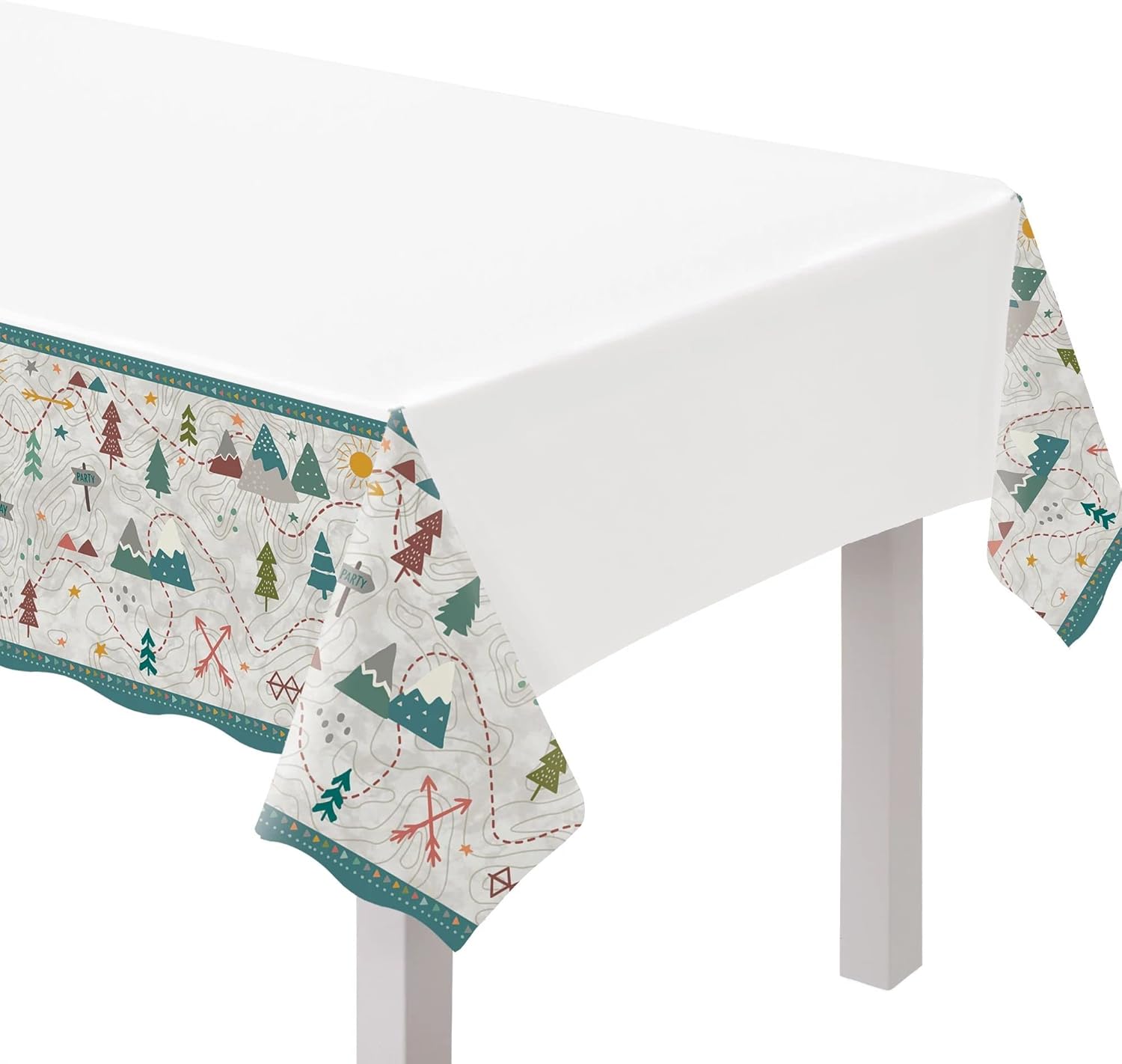White Wilderness Plastic Table Cover 54x96