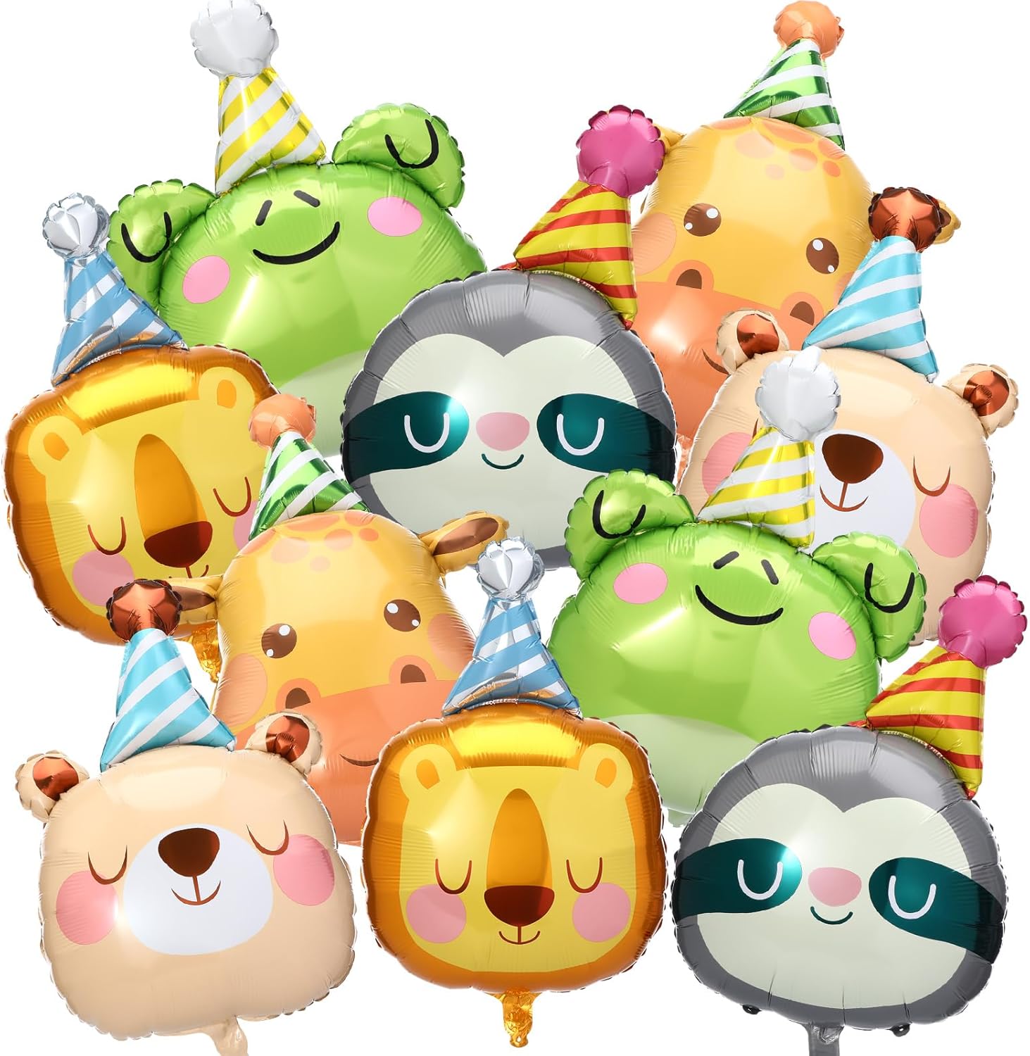 Civaner 10 Pcs Safari Animal Foil Balloons