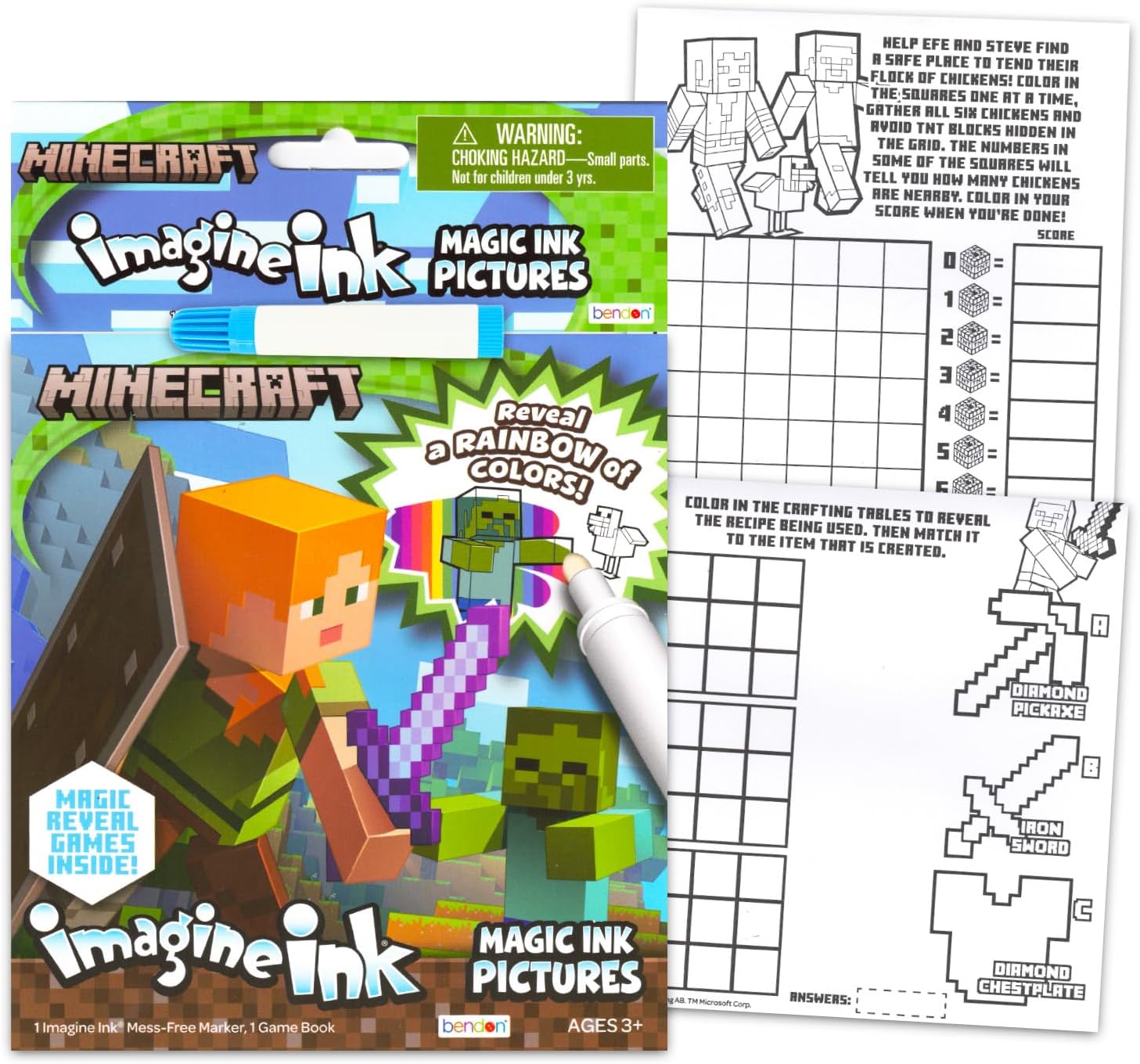 Minecraft Imagine Ink Coloring Book Set 12 Pack