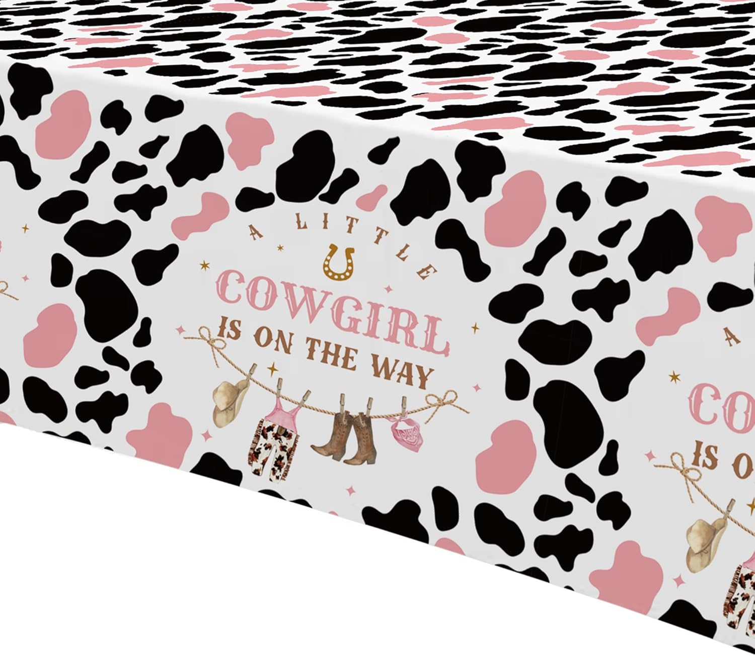 Xigejob Western Cowgirl Baby Shower Tablecloths - 3 Pack