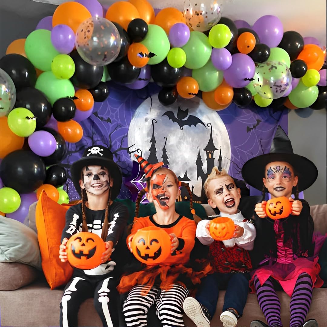 Halloween Balloons Set 50Pcs Black Purple Orange Green 12inch