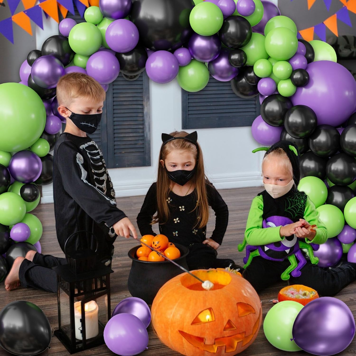 OuMuaMua Halloween Balloon Garland Arch Kit