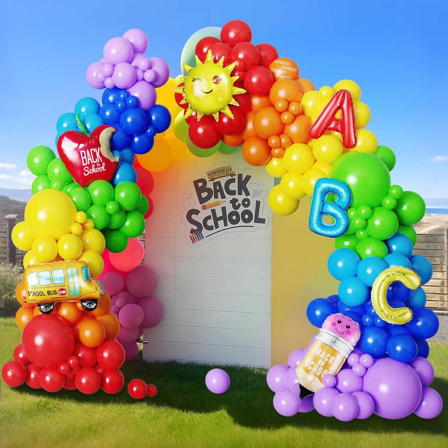 Welcome Back To School Balloon Arch Kit with 158Pcs Rainbow Balloons
