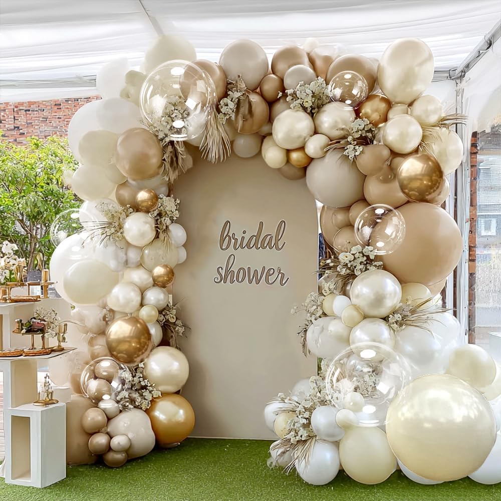 White Sand Gold Balloon Arch Kit for Events