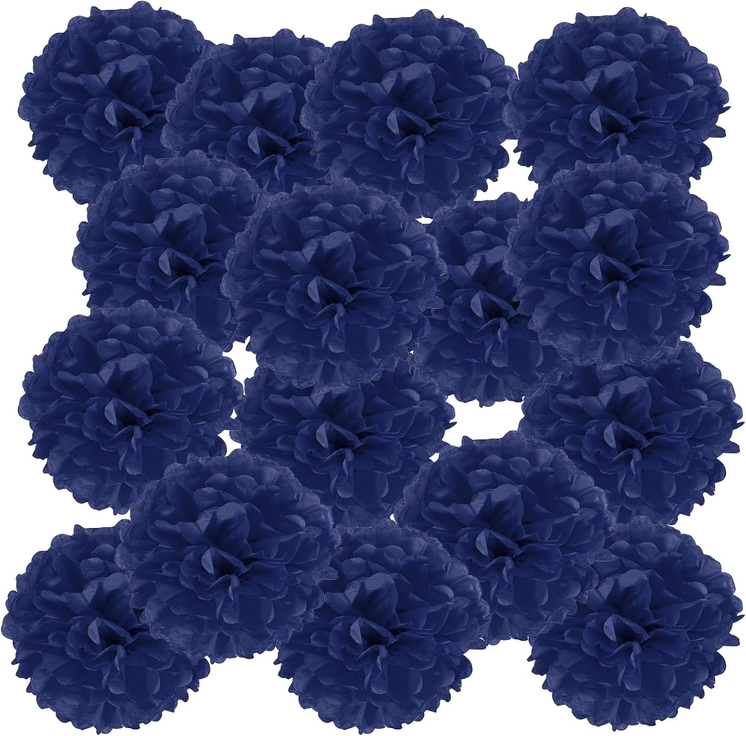 PATIKIL 4 Navy Blue Tissue Pom Poms Flowers 20 Pack