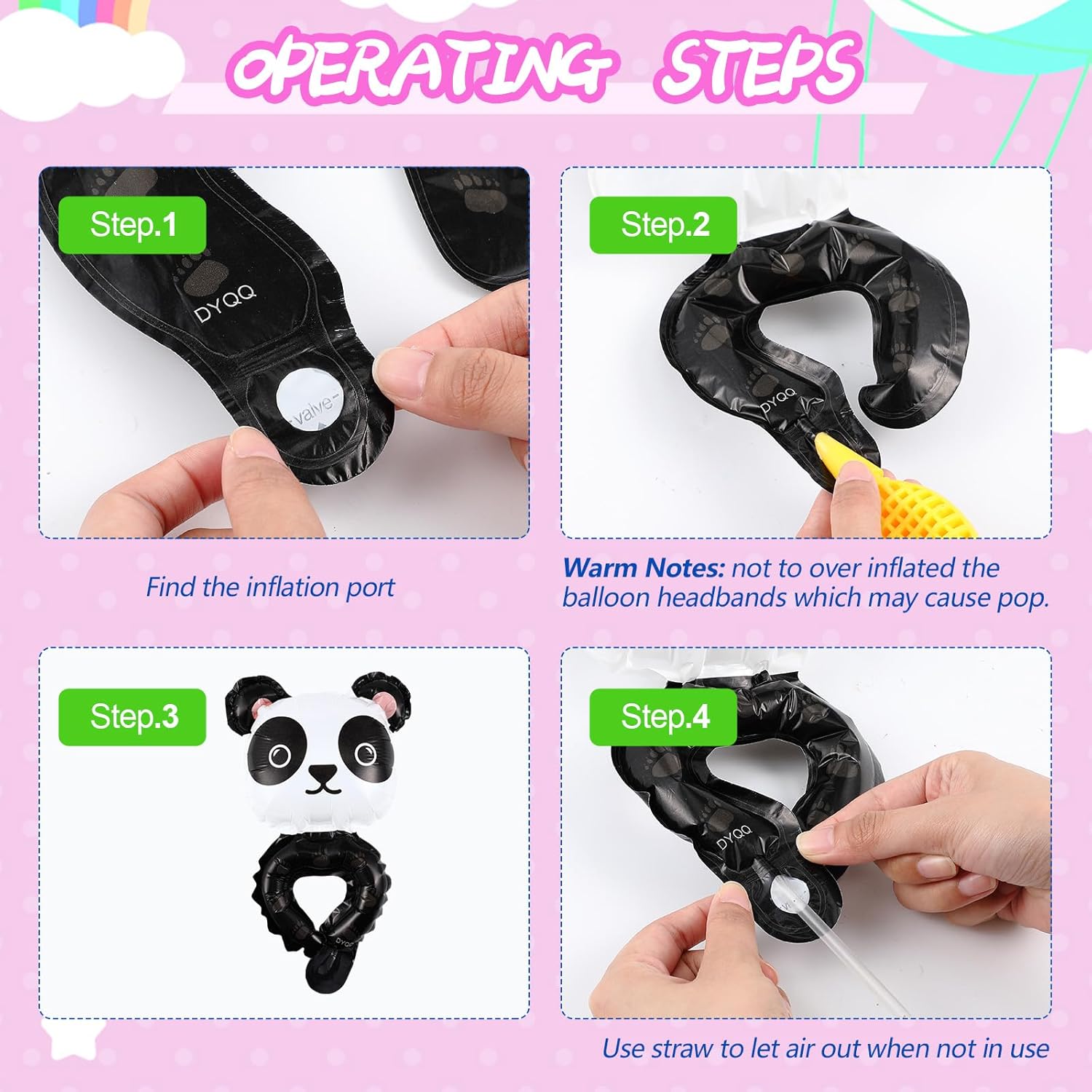 Libima 200 Pcs Inflatable Animal Wrist Balloons Party Decorations
