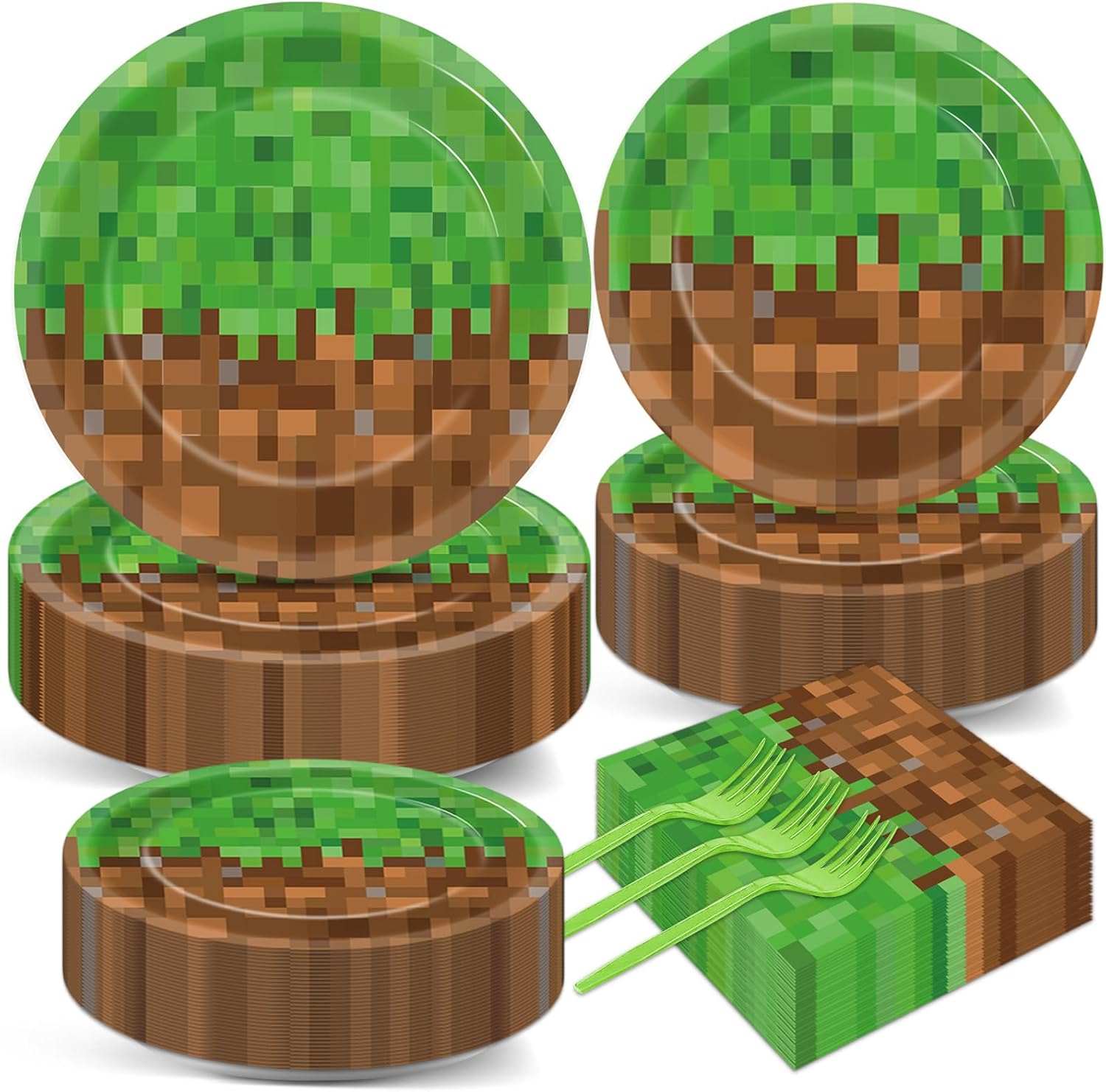 200Pcs Mining Themed Party Tableware Set