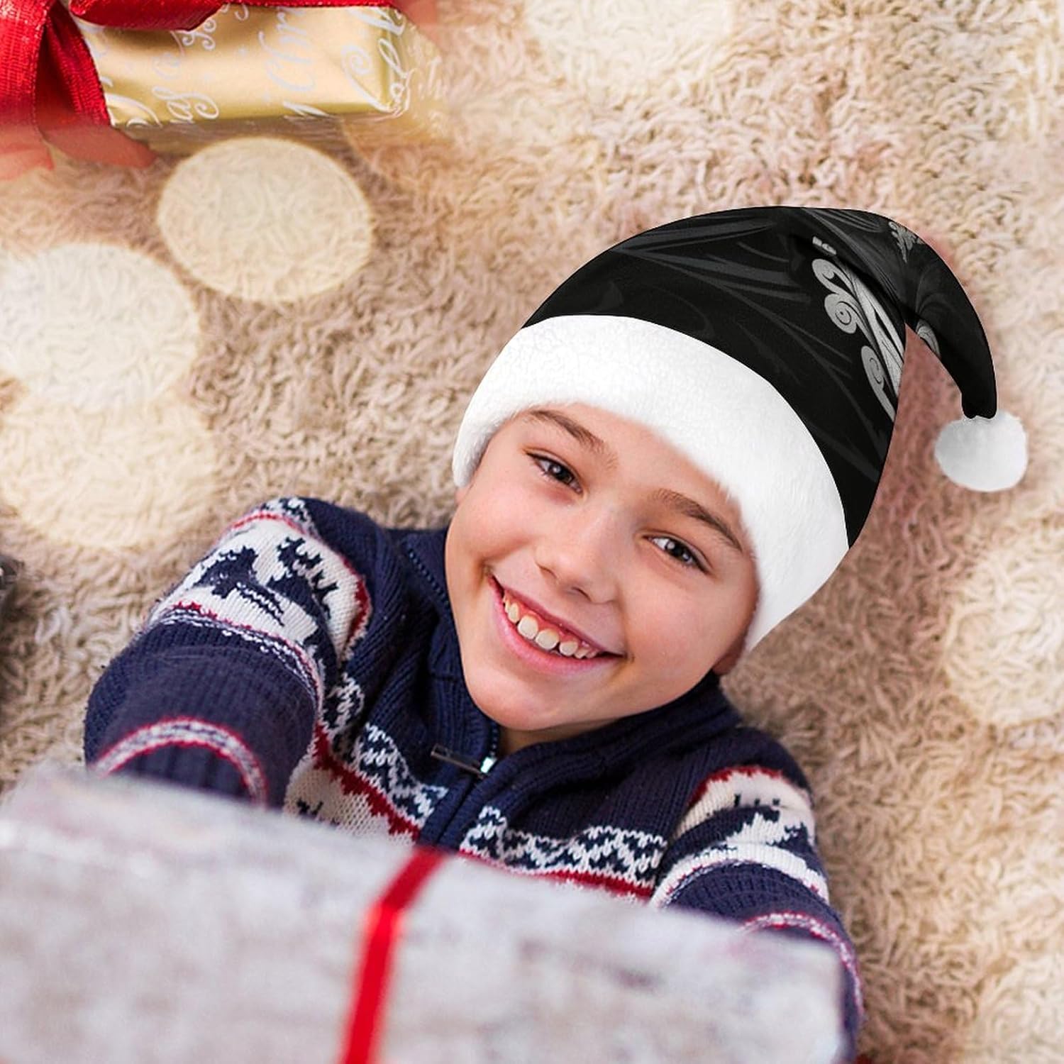 Santa Hat Black And White Christmas Party Headwear