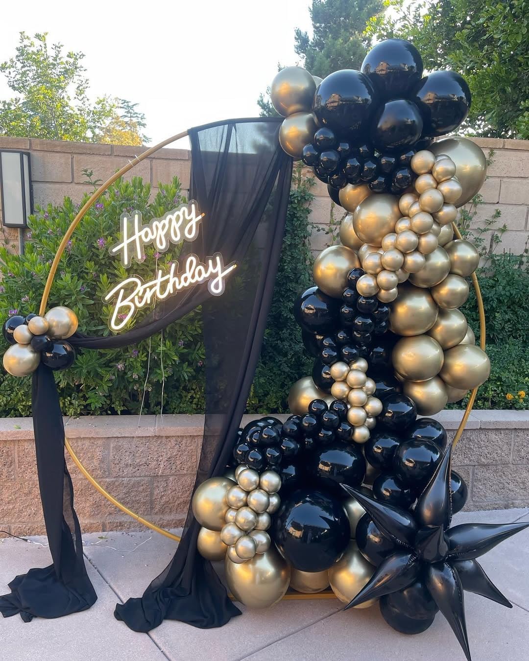 KBZVNAF Black and Gold Latex Balloons 60 Pack