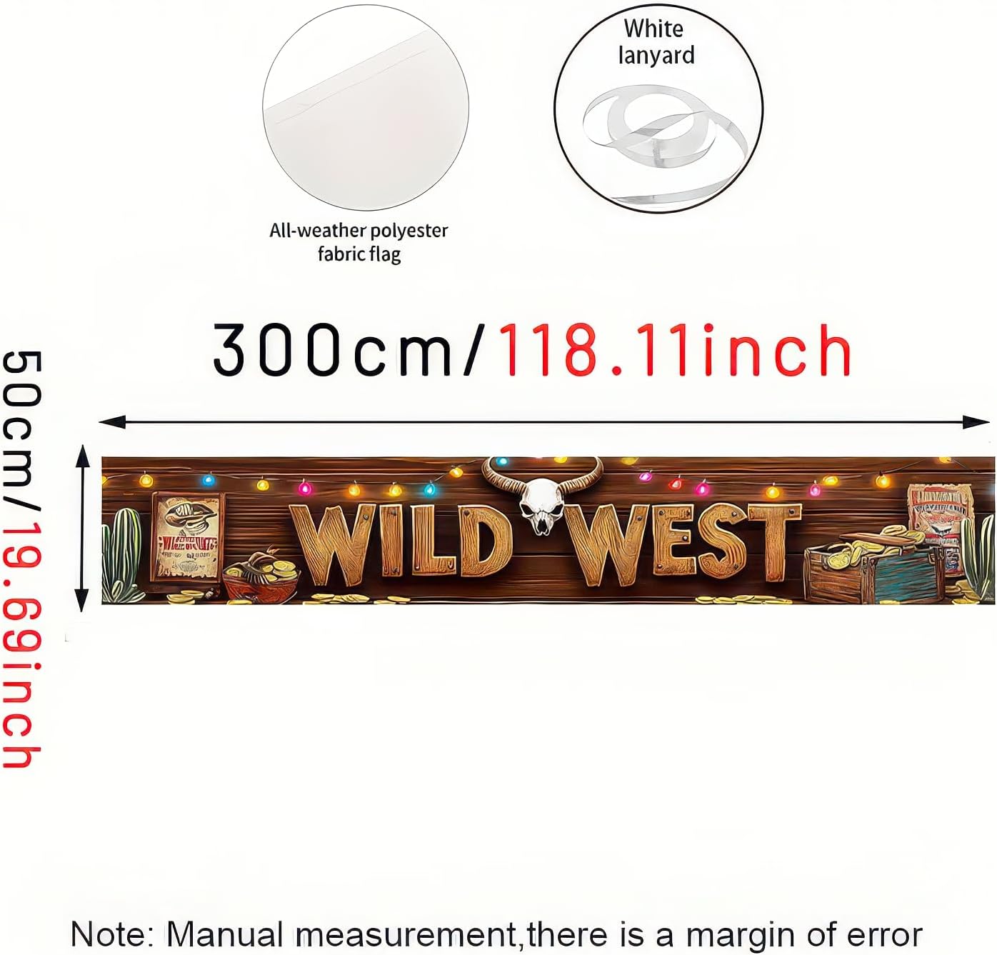 Wild West Decor Banner 118 x 20 Inches