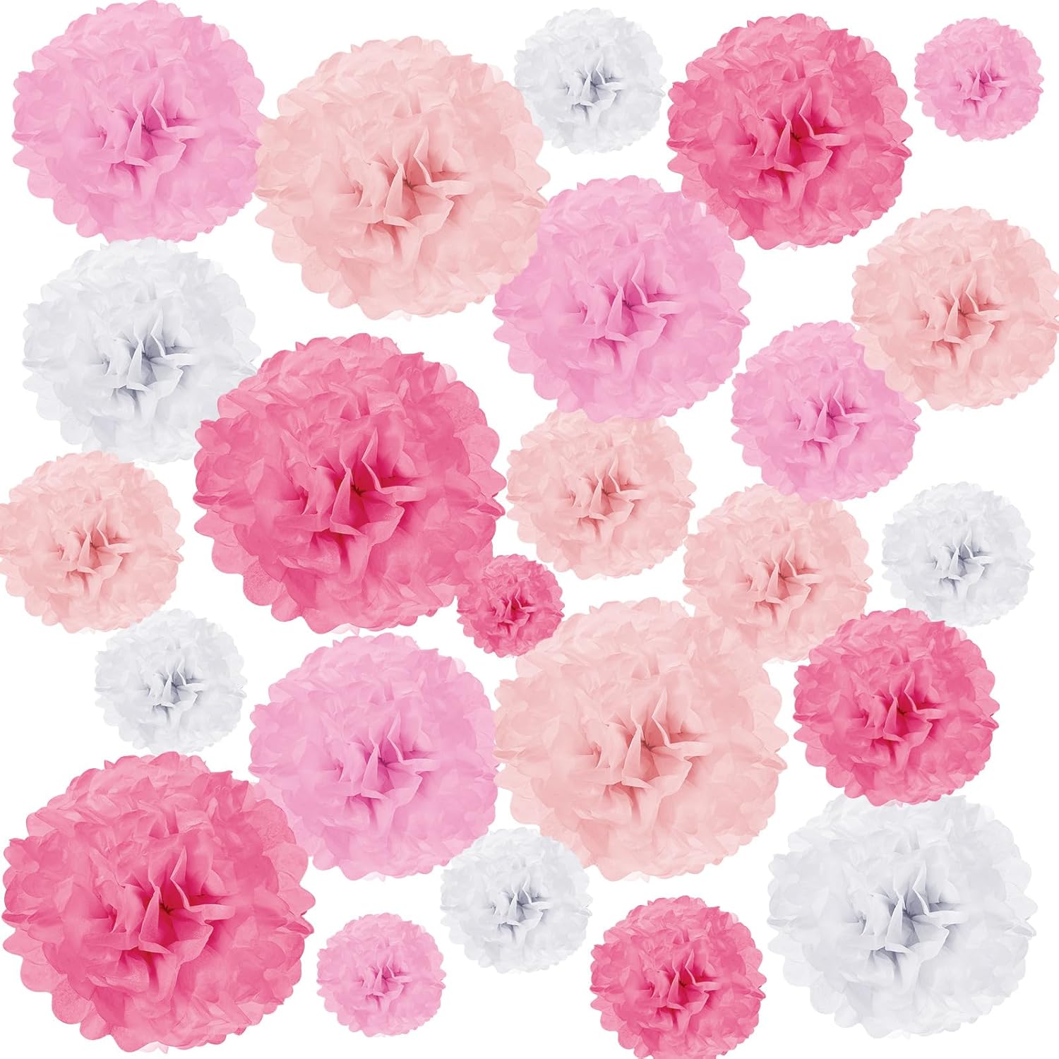 Zhanmai 52 Piece Tissue Paper Pompoms Decorations
