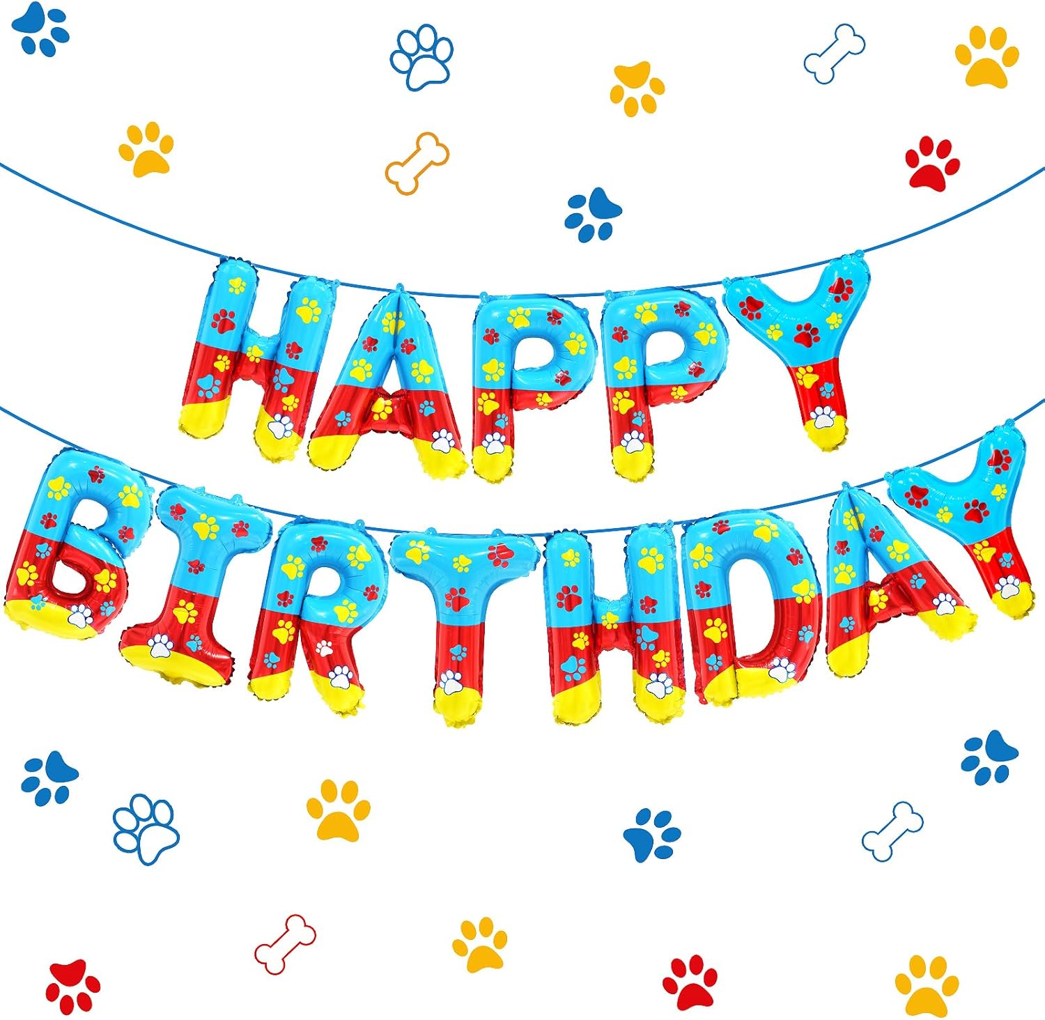 Cartoon Dog Paw Birthday Balloon Decor Banner