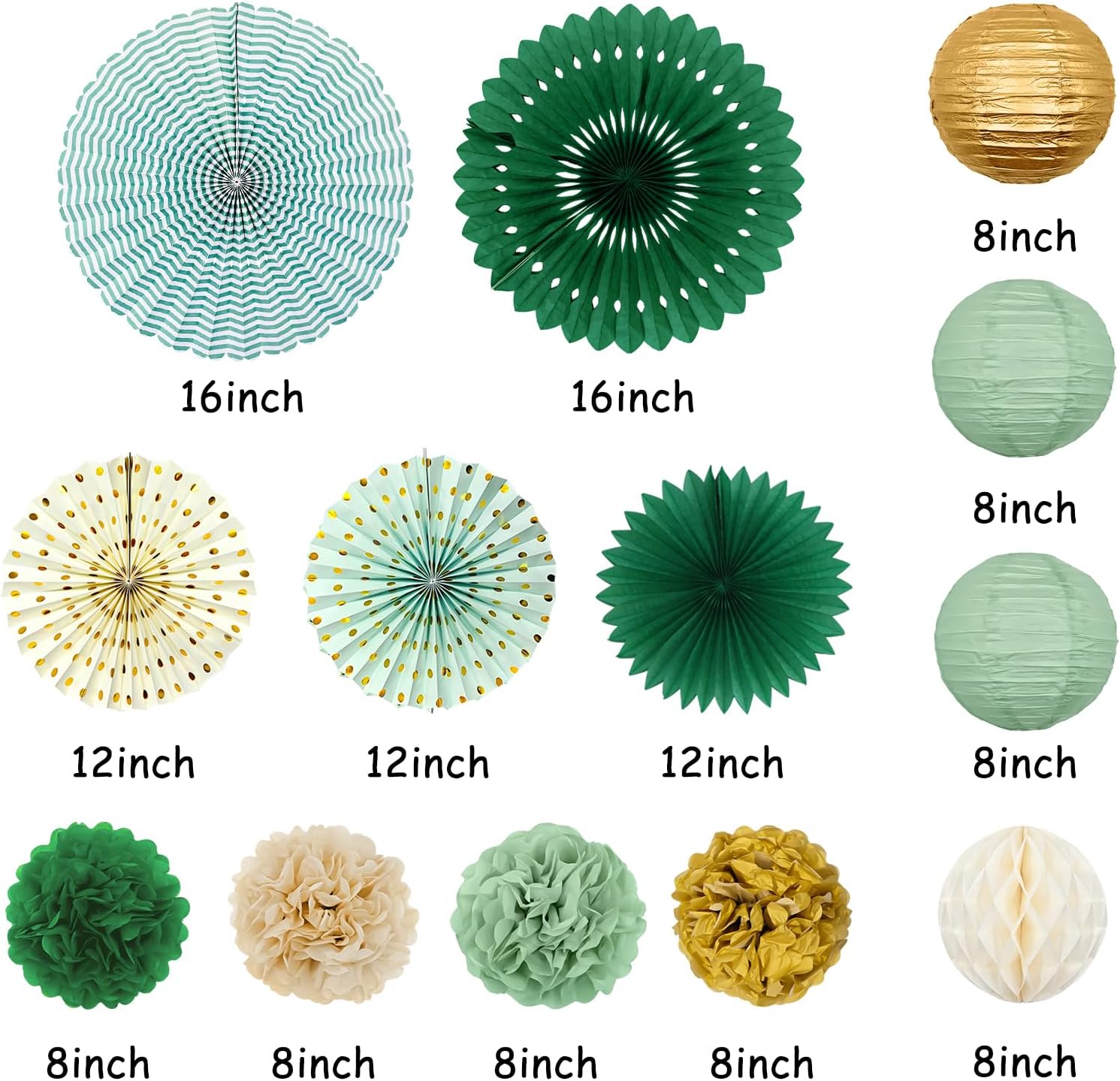 Sage Green Birthday Party Decorations 21pcs Set