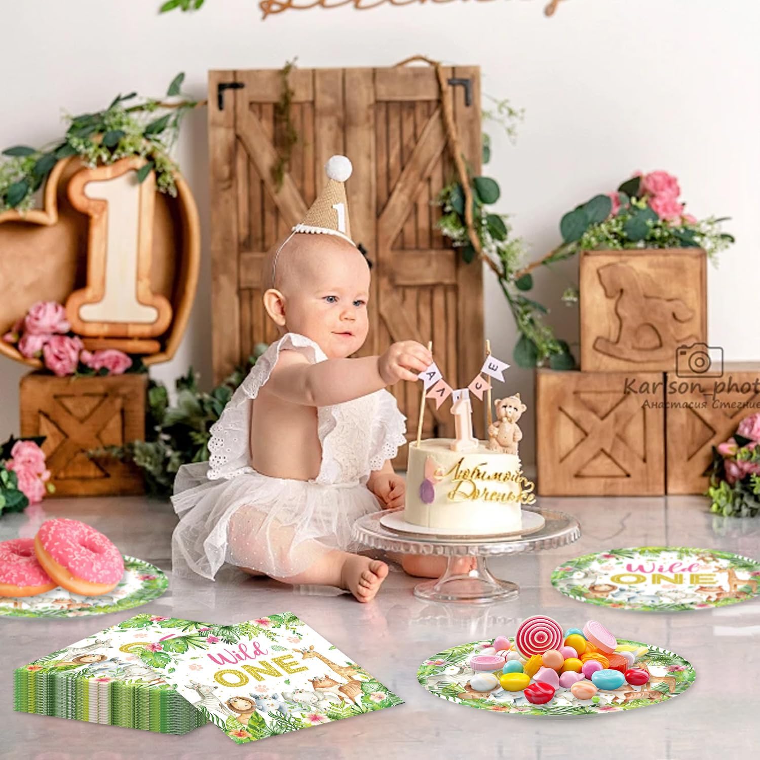 48Pcs Wild One Party Supplies for 16 Guests