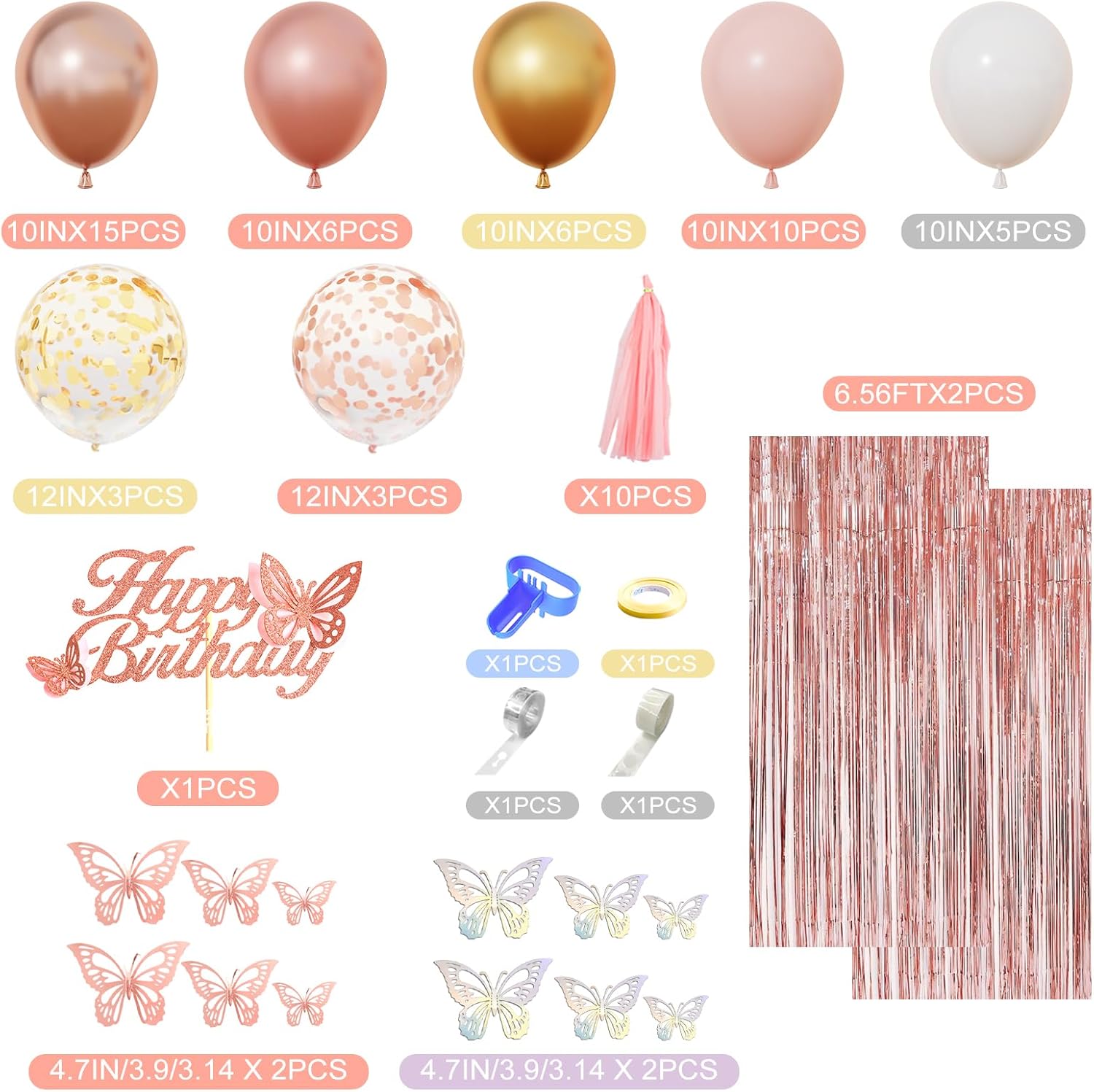 Rose Gold Birthday Decorations for Women Girls
